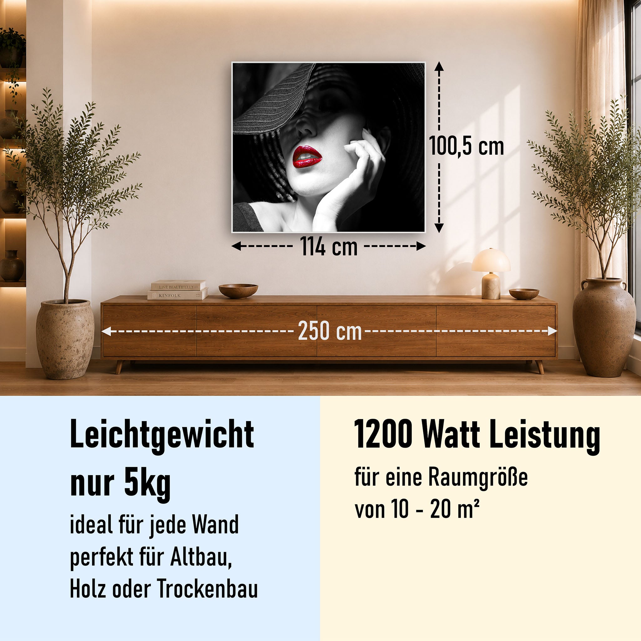 Bild Infrarotheizung 350-1200W Motiv 005 geheimnisvolle Frau