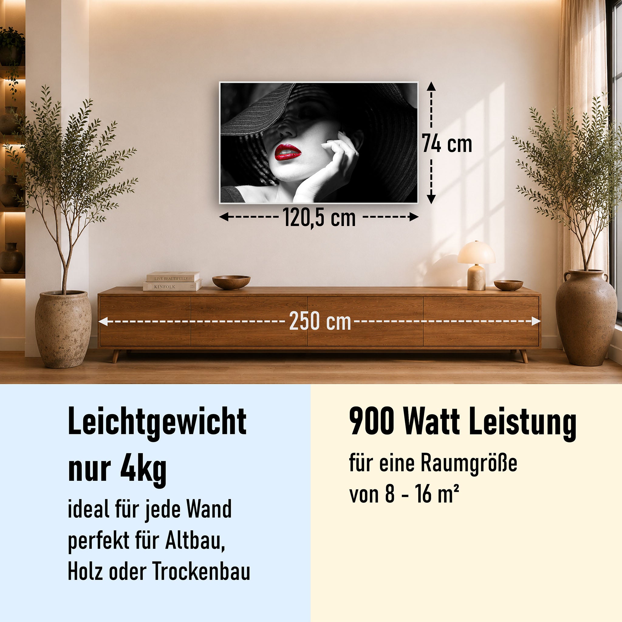 Bild Infrarotheizung 350-1200W Motiv 005 geheimnisvolle Frau