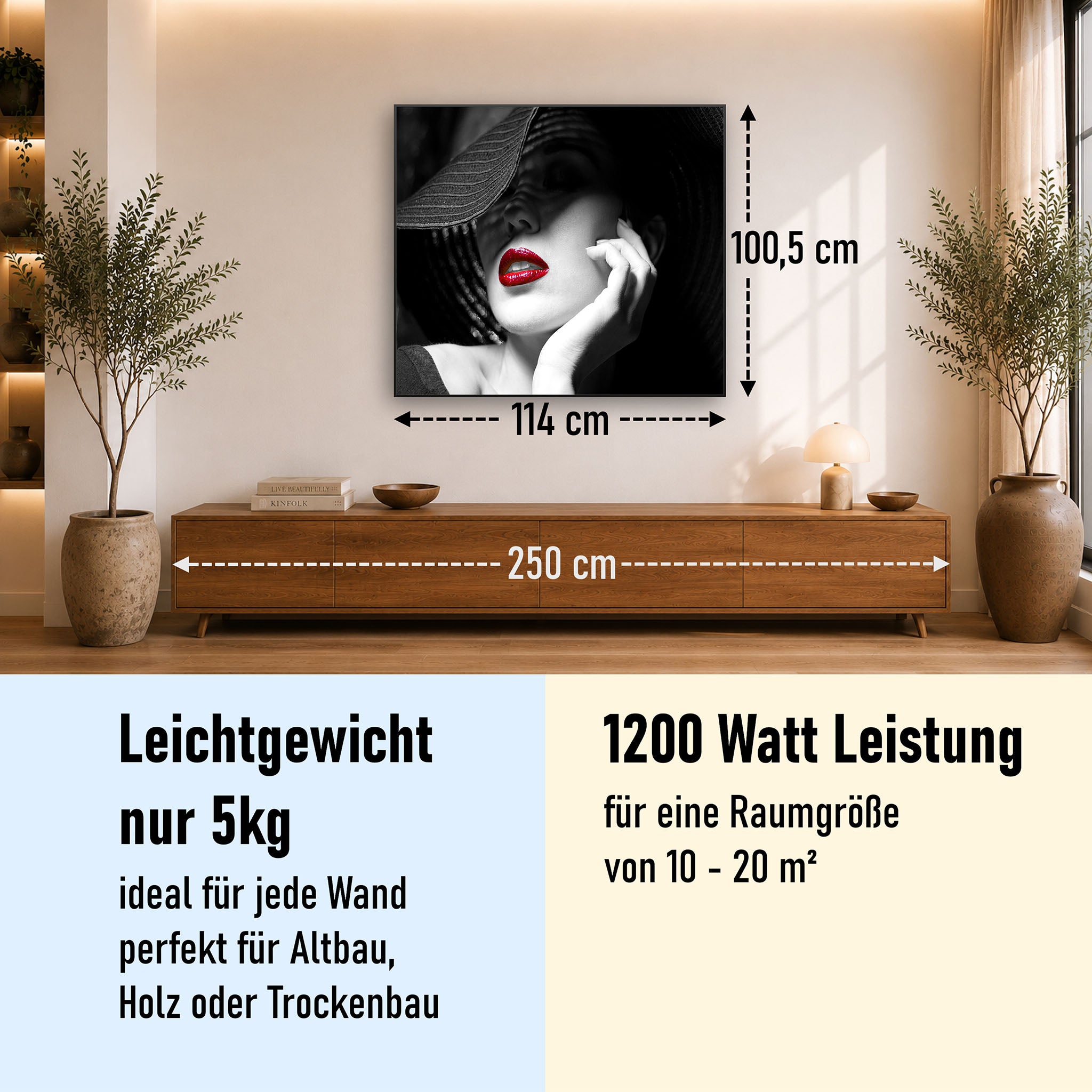 Bild Infrarotheizung 350-1200W Motiv 005 geheimnisvolle Frau