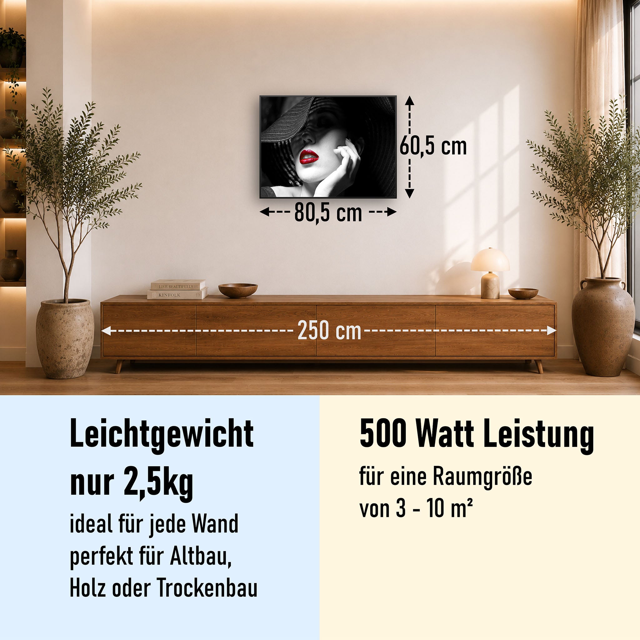 Bild Infrarotheizung 350-1200W Motiv 005 geheimnisvolle Frau