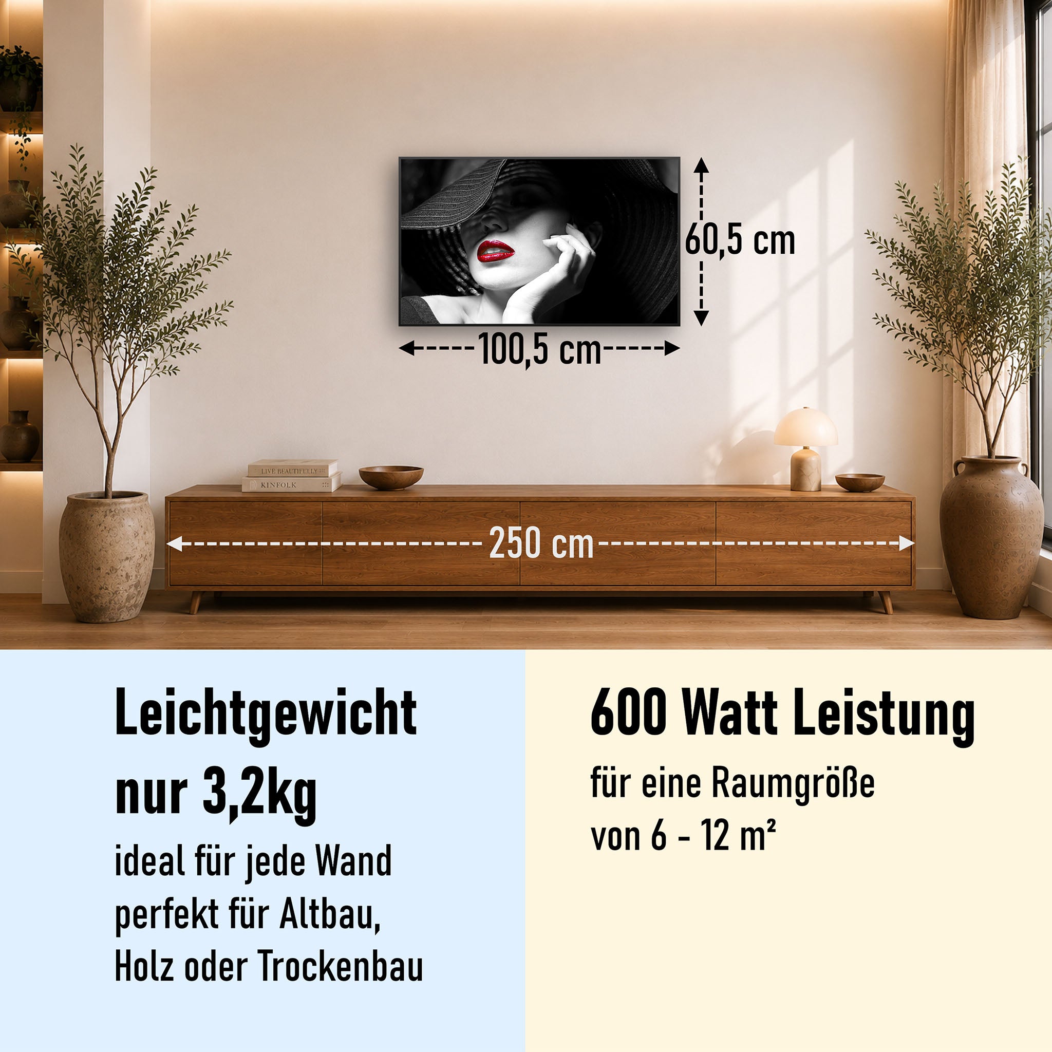 Bild Infrarotheizung 350-1200W Motiv 005 geheimnisvolle Frau