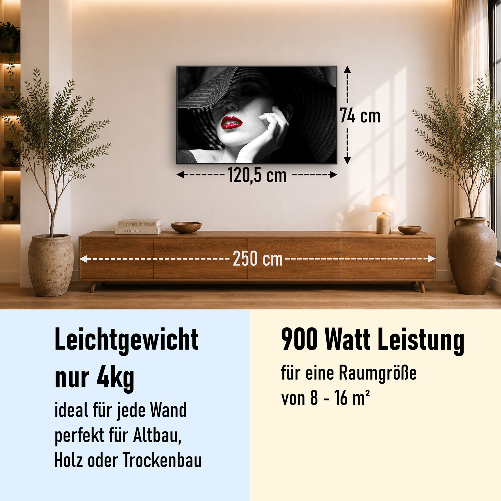 Bild Infrarotheizung 350-1200W Motiv 005 geheimnisvolle Frau