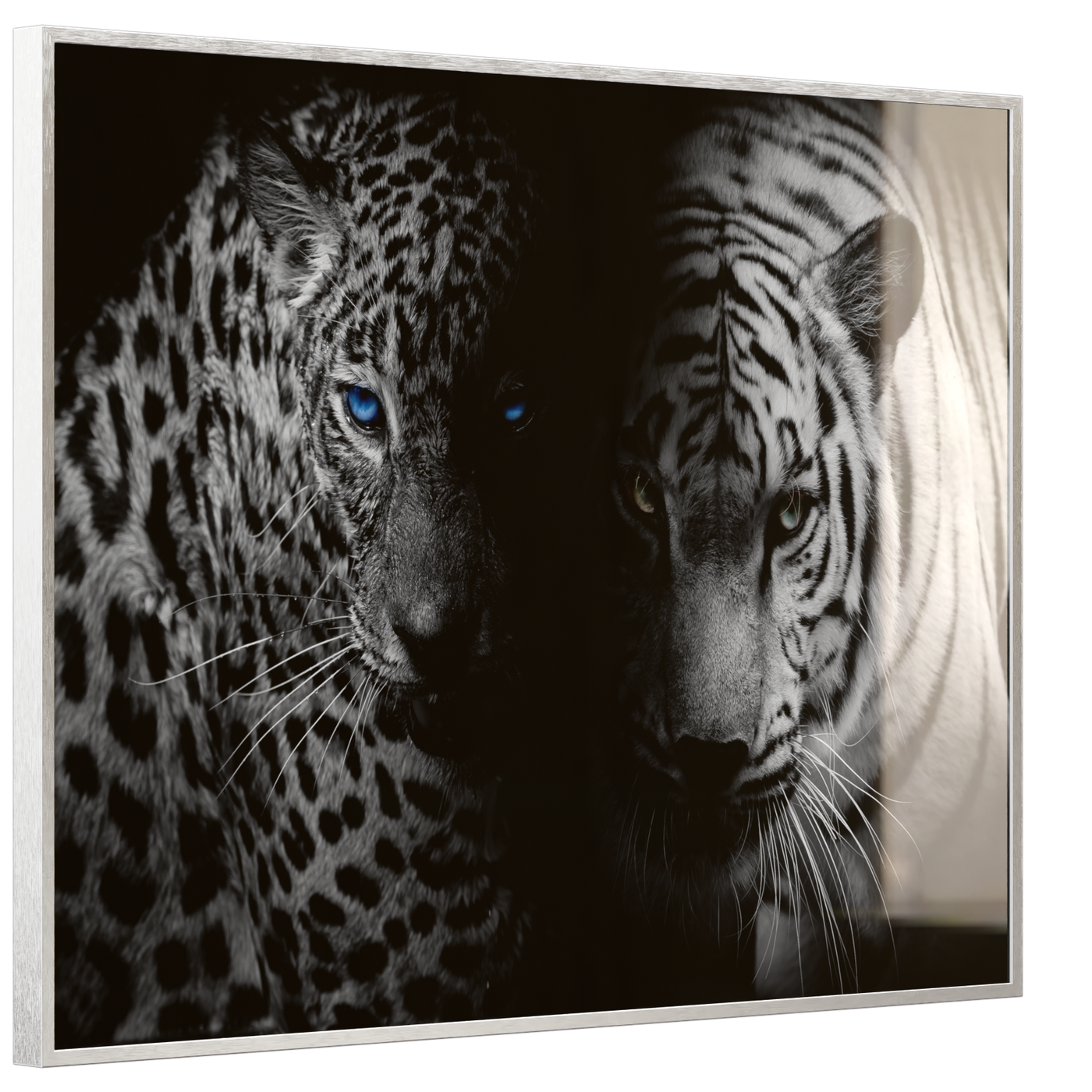 STEINFELD Deko Glas Wandbild Motiv 006 Leopard und Tiger