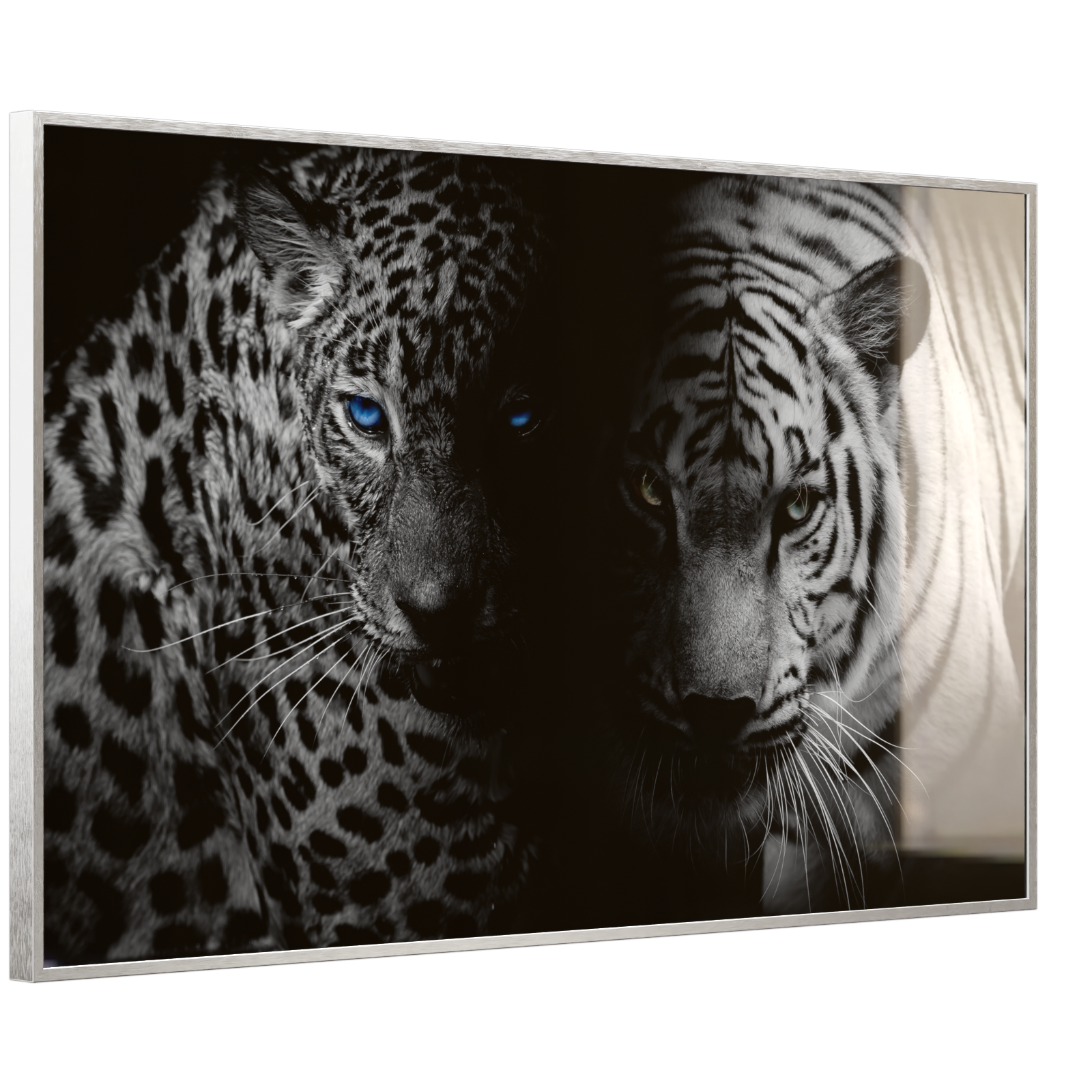 Deko Glas Wandbild Motiv 006 Leopard und Tiger