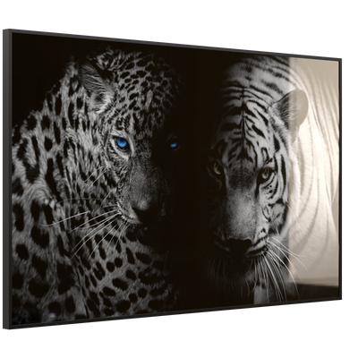 STEINFELD Deko Glas Wandbild Motiv 006 Leopard und Tiger