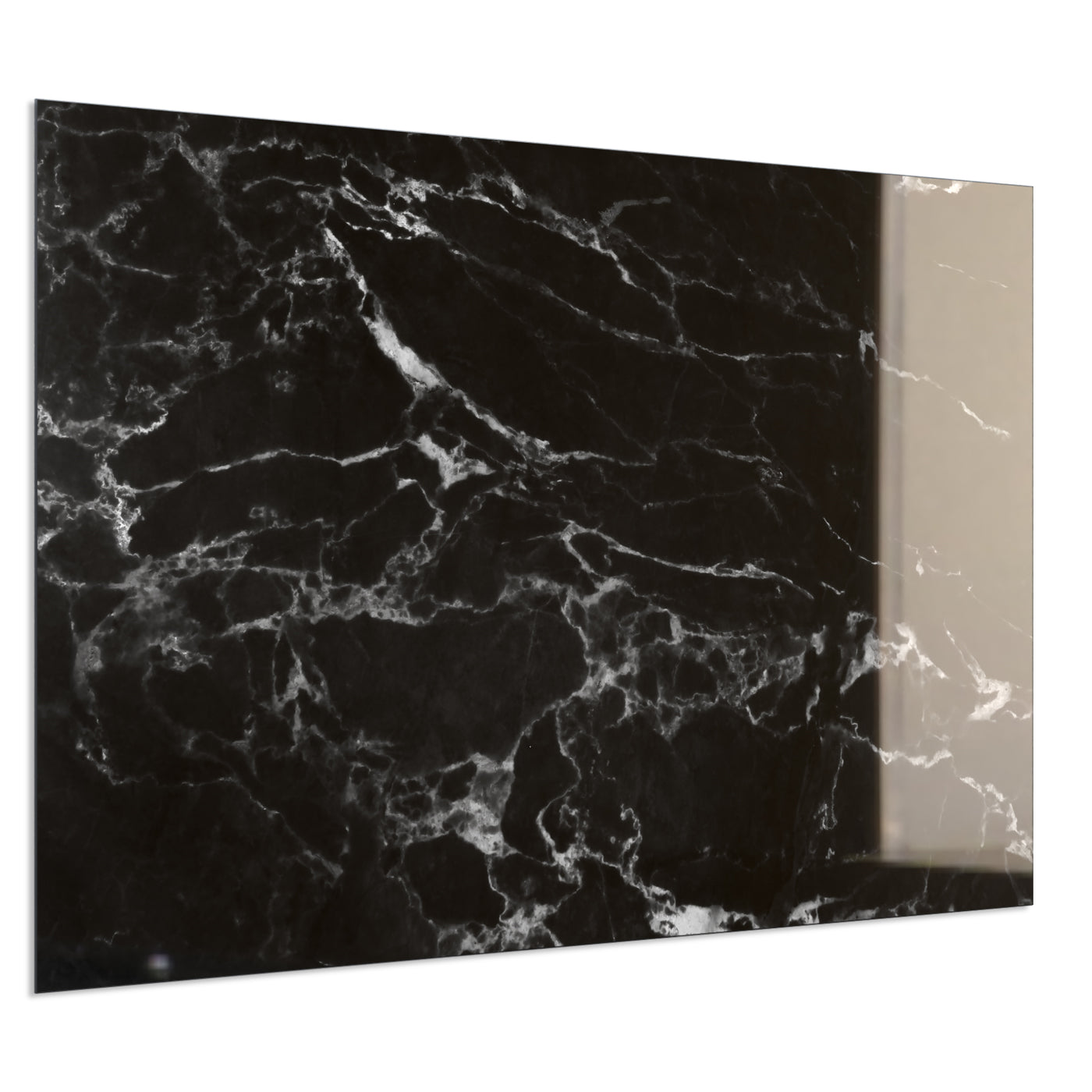 STEINFELD Deko Glas Wandbild Motiv 069 Marmor Schwarz