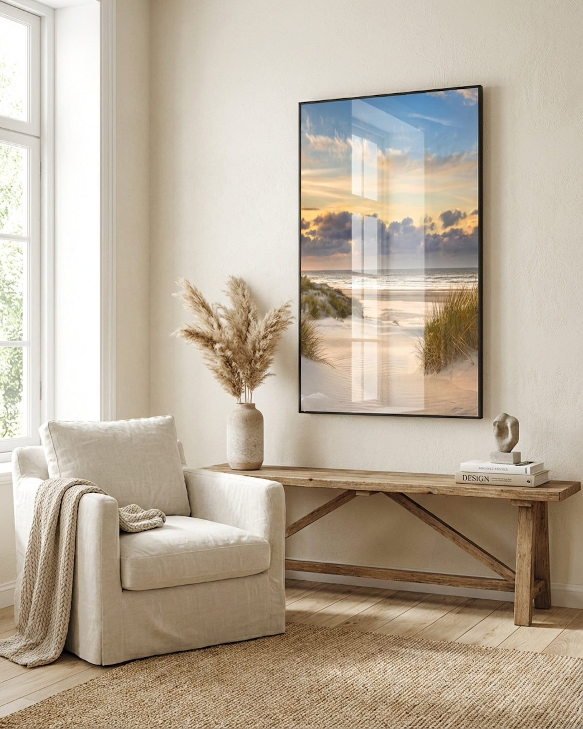 Glas Bild Infrarotheizung 900 Watt Sand Strand Ost-See