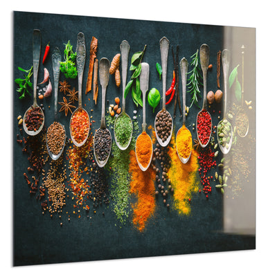 STEINFELD Deko Glas Wandbild Motiv 079 Kräuter und Gewürze