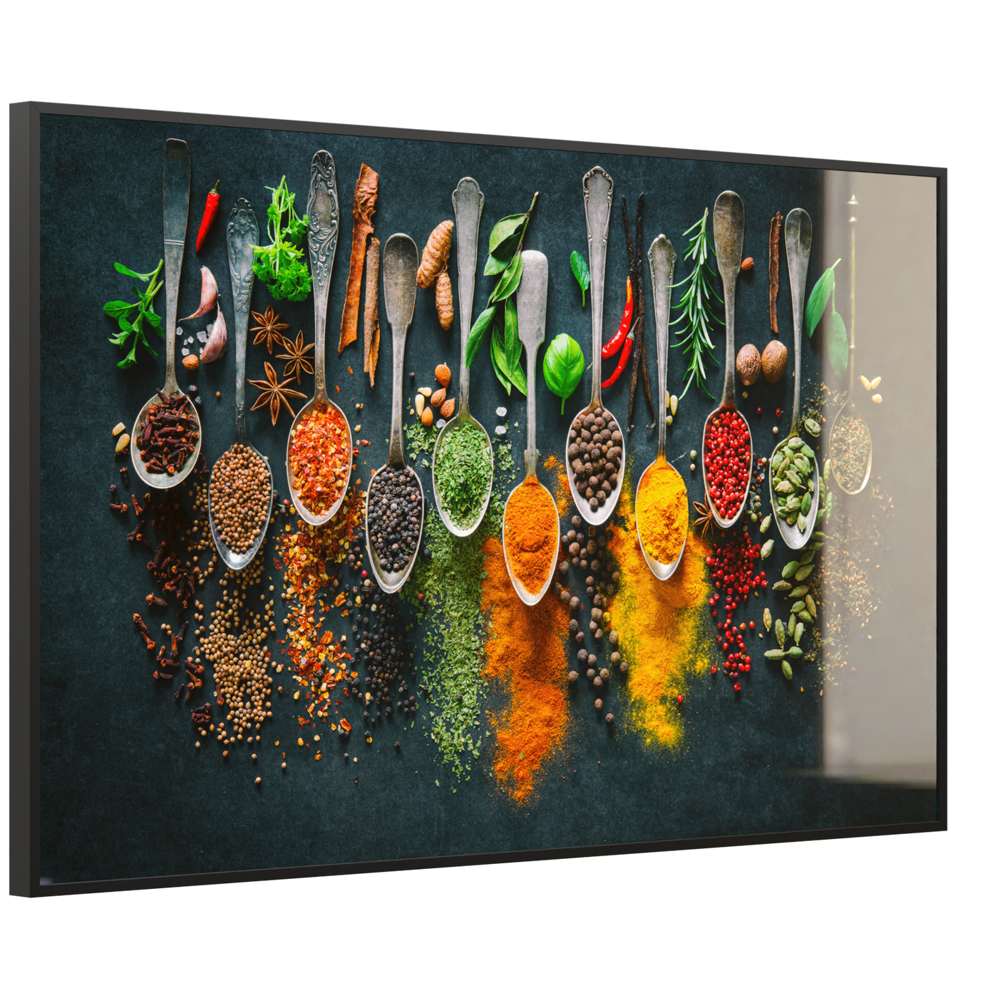 STEINFELD Deko Glas Wandbild Motiv 079 Kräuter und Gewürze