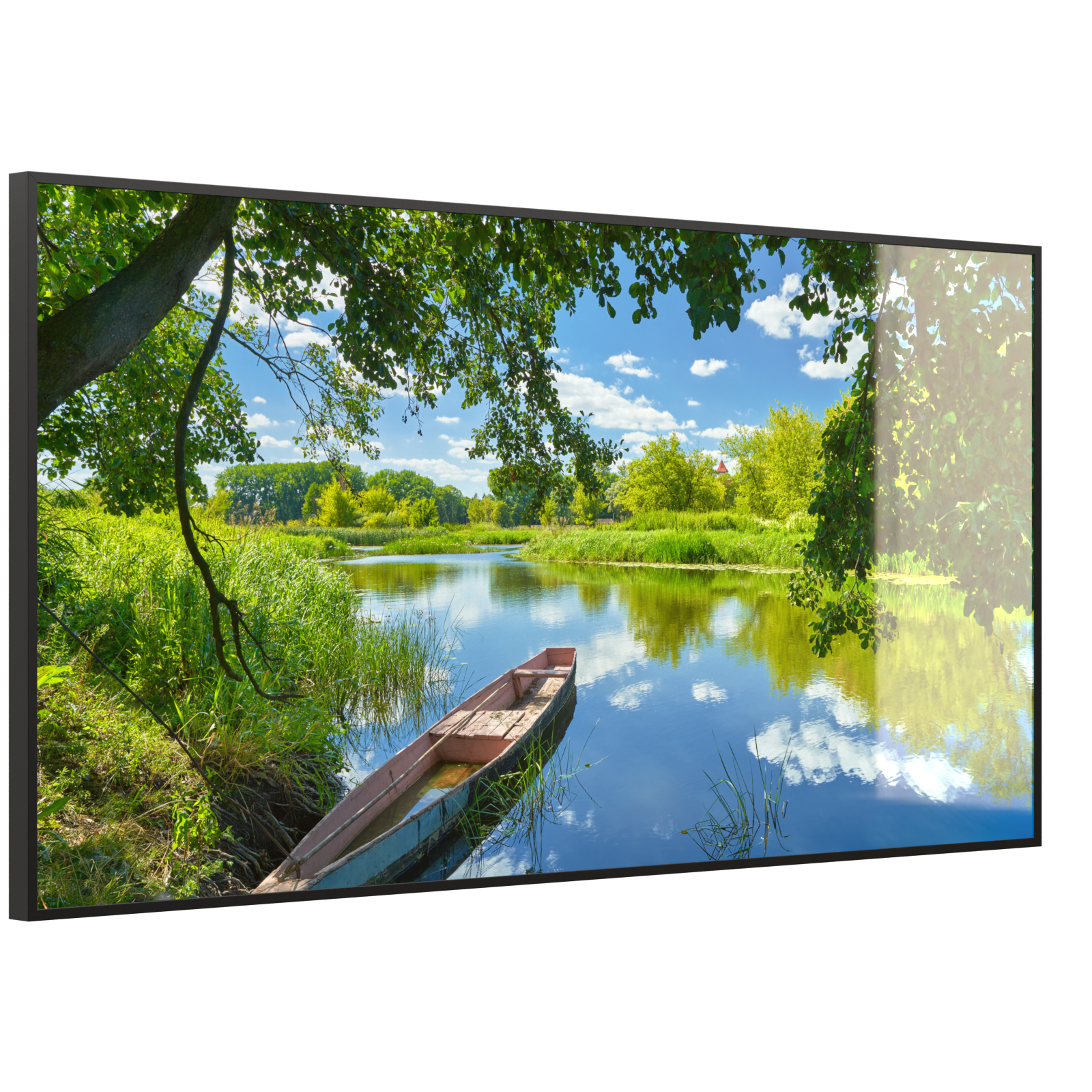 Deko Glas Wandbild Motiv 080 Boot am See