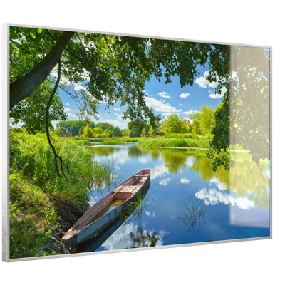 STEINFELD Deko Glas Wandbild Motiv 080 Boot am See