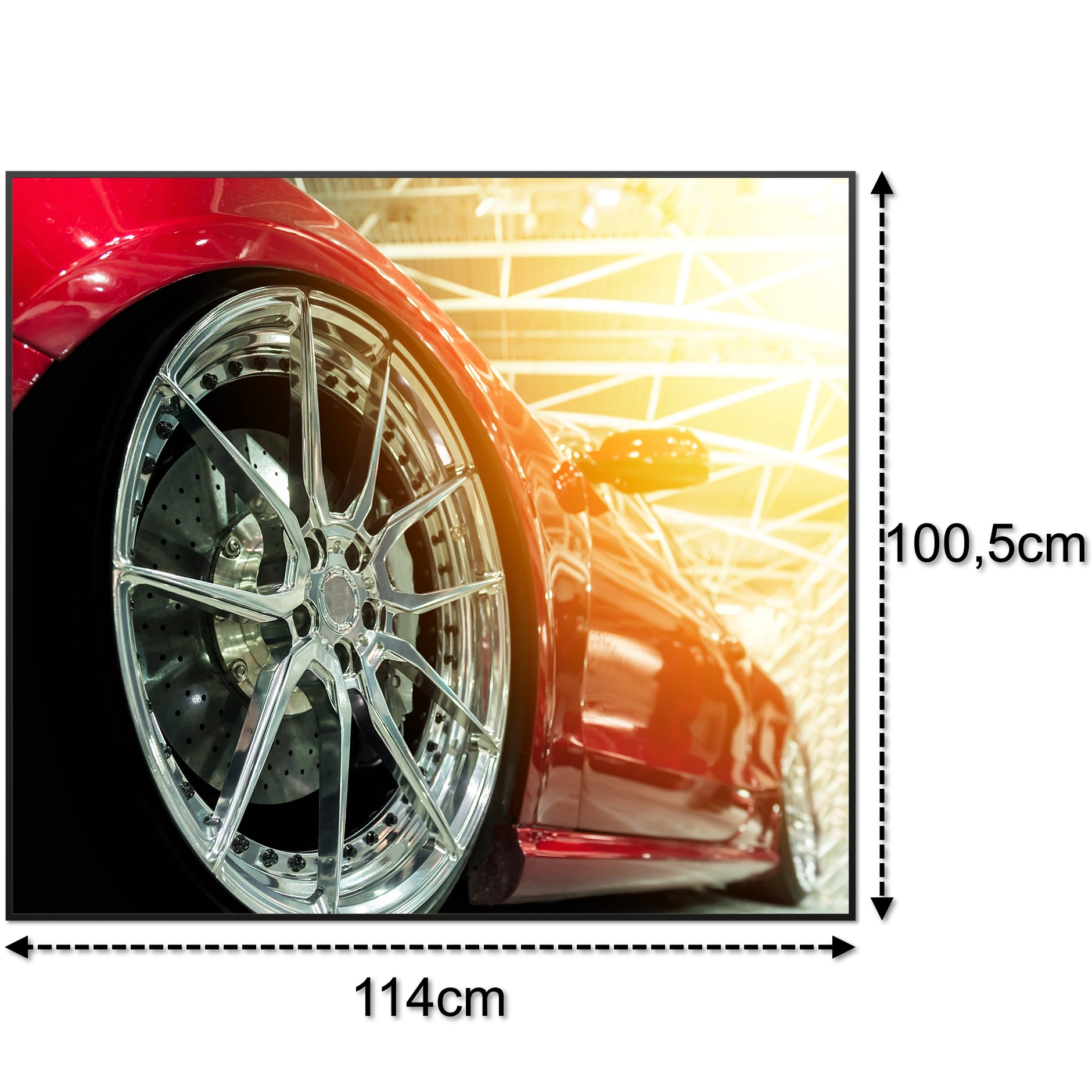 Glas Infrarotheizung 350-1200W Motiv 008 rotes Auto