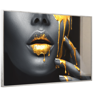 STEINFELD Deko Glas Wandbild Motiv 081 Goldene Lippen