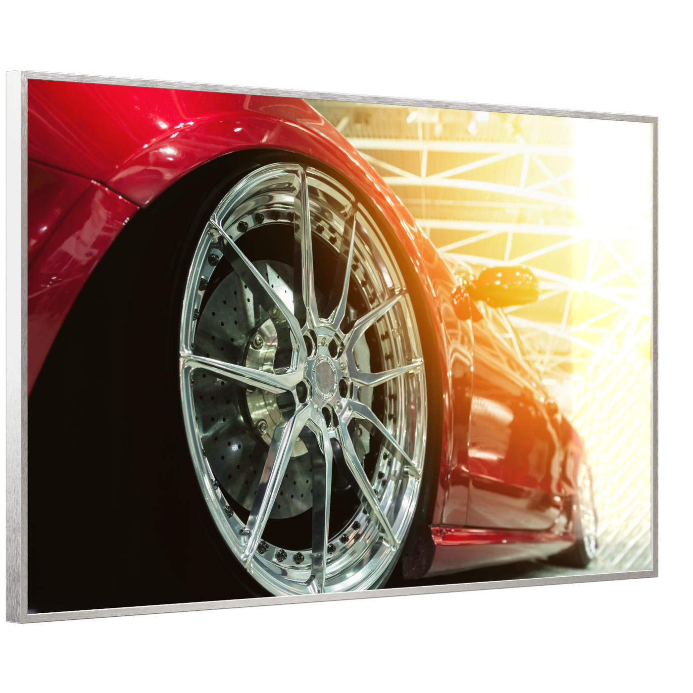 STEINFELD Deko Glas Wandbild Motiv 008 rotes Auto
