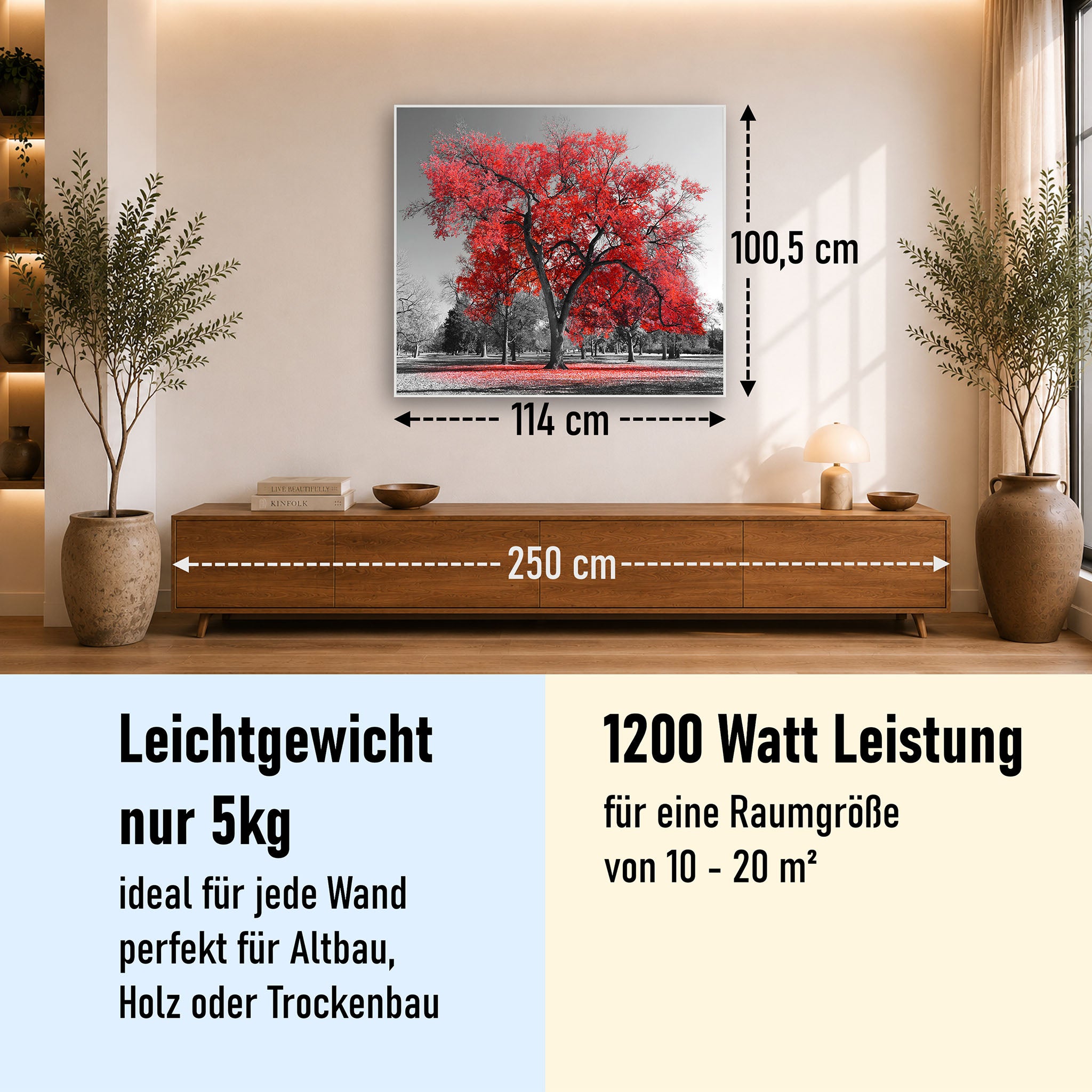 Bild Infrarotheizung 350-1200W Motiv 010 roter Baum