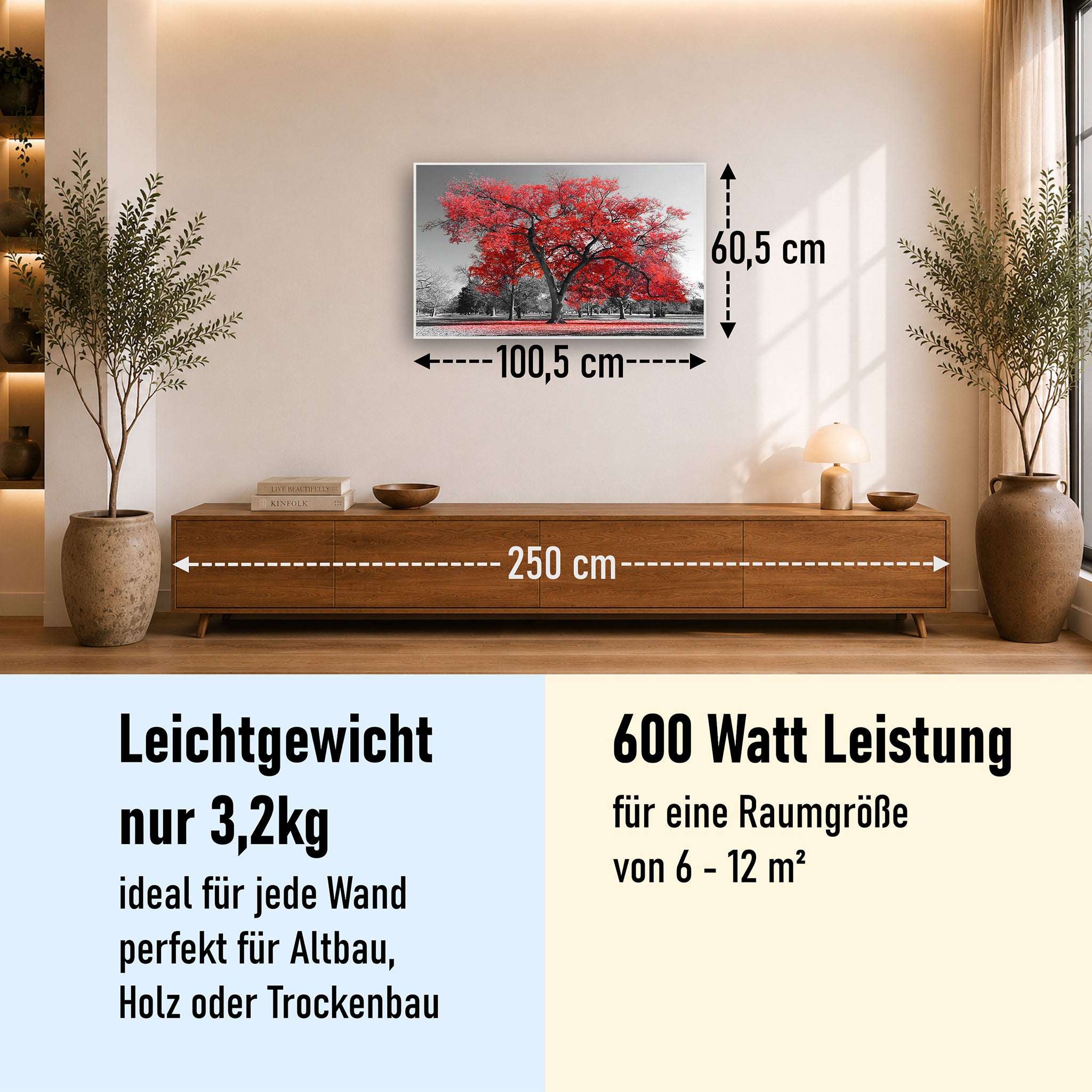 Bild Infrarotheizung 350-1200W Motiv 010 roter Baum