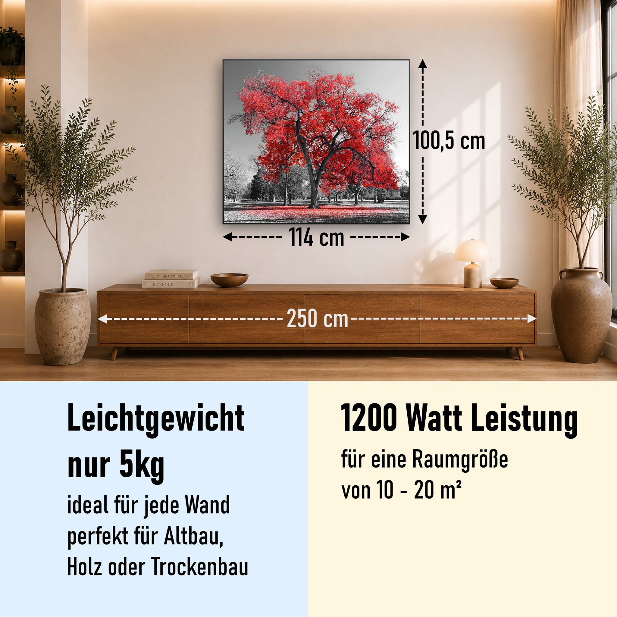 Bild Infrarotheizung 350-1200W Motiv 010 roter Baum