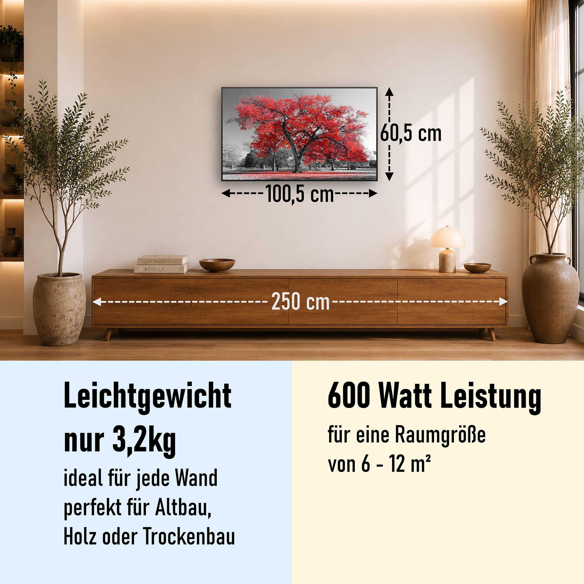 Bild Infrarotheizung 350-1200W Motiv 010 roter Baum