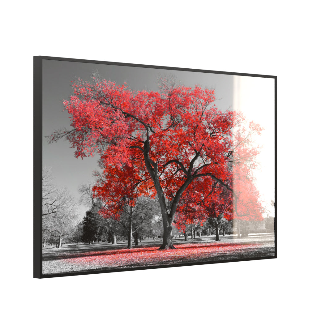 Glas Infrarotheizung 350-1200W Motiv 010 roter Baum