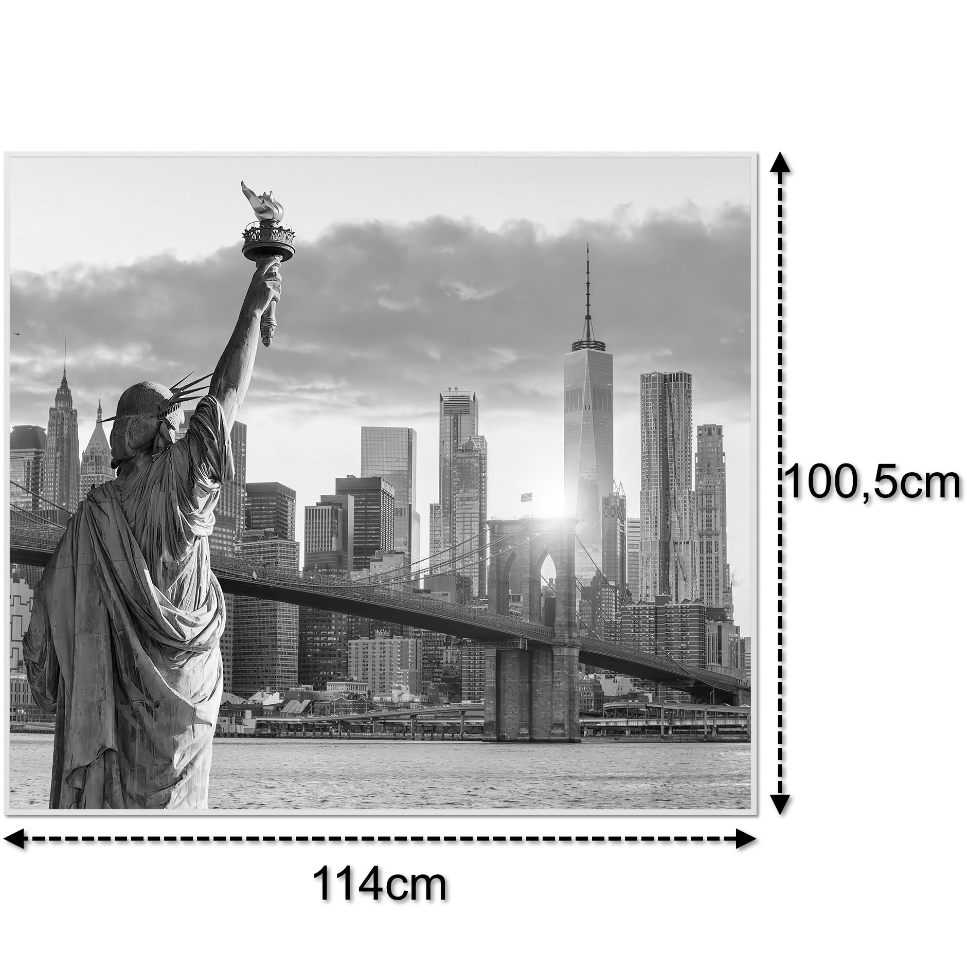 Glas Infrarotheizung 350-1200W Motiv 014 New York Freiheitsstatue