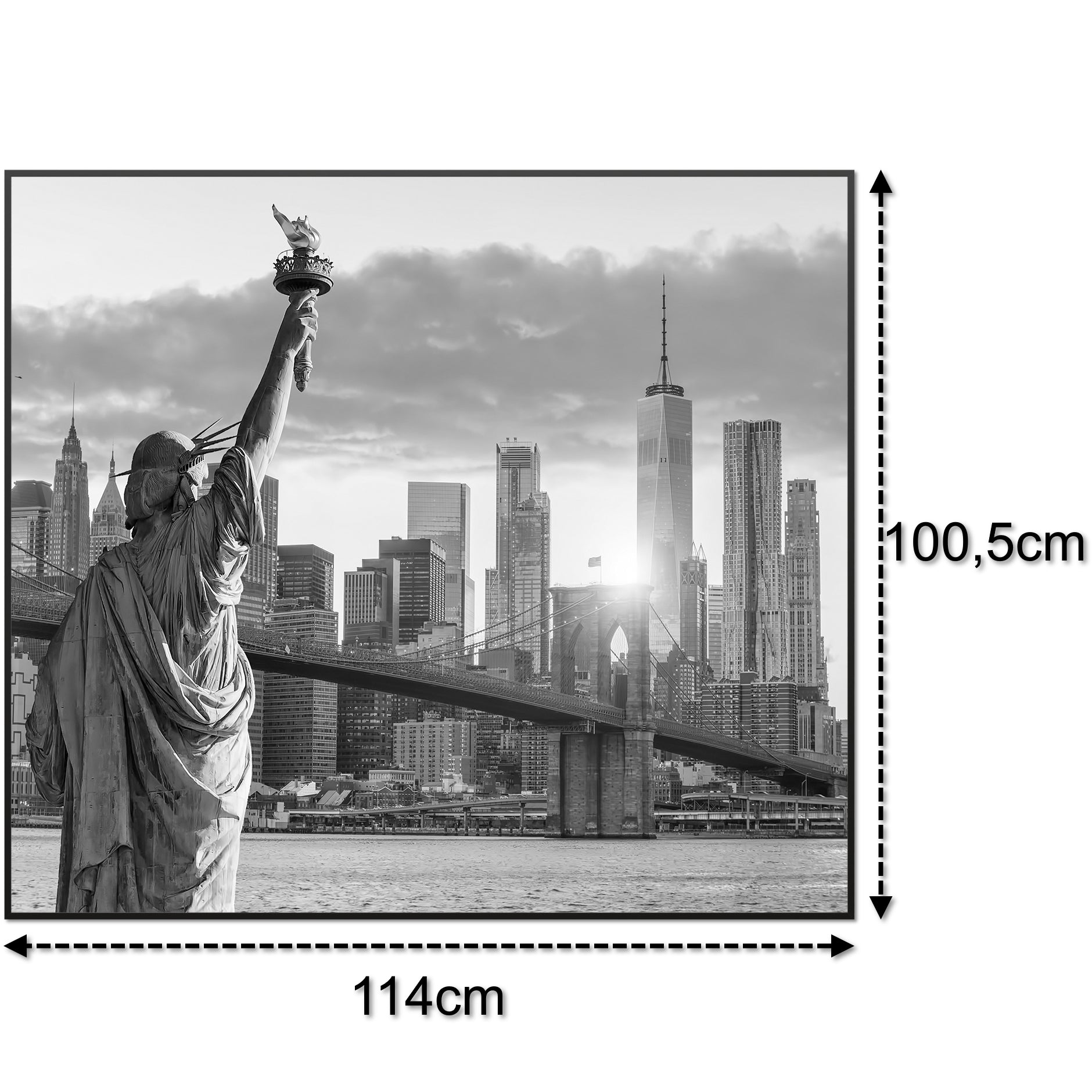 Glas Infrarotheizung 350-1200W Motiv 014 New York Freiheitsstatue