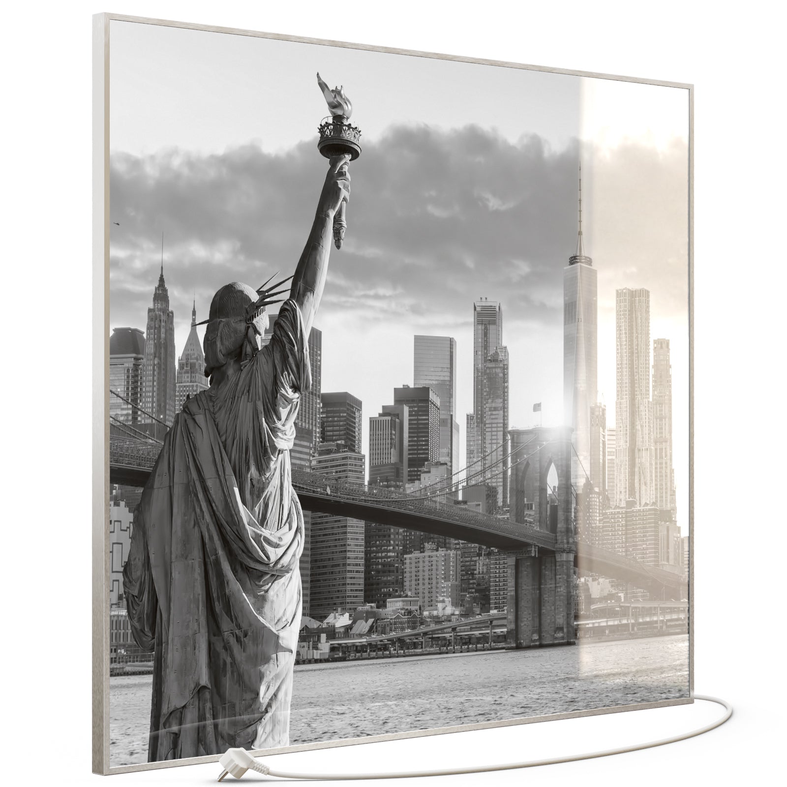 Glas Infrarotheizung 350-1200W Motiv 014 New York Freiheitsstatue