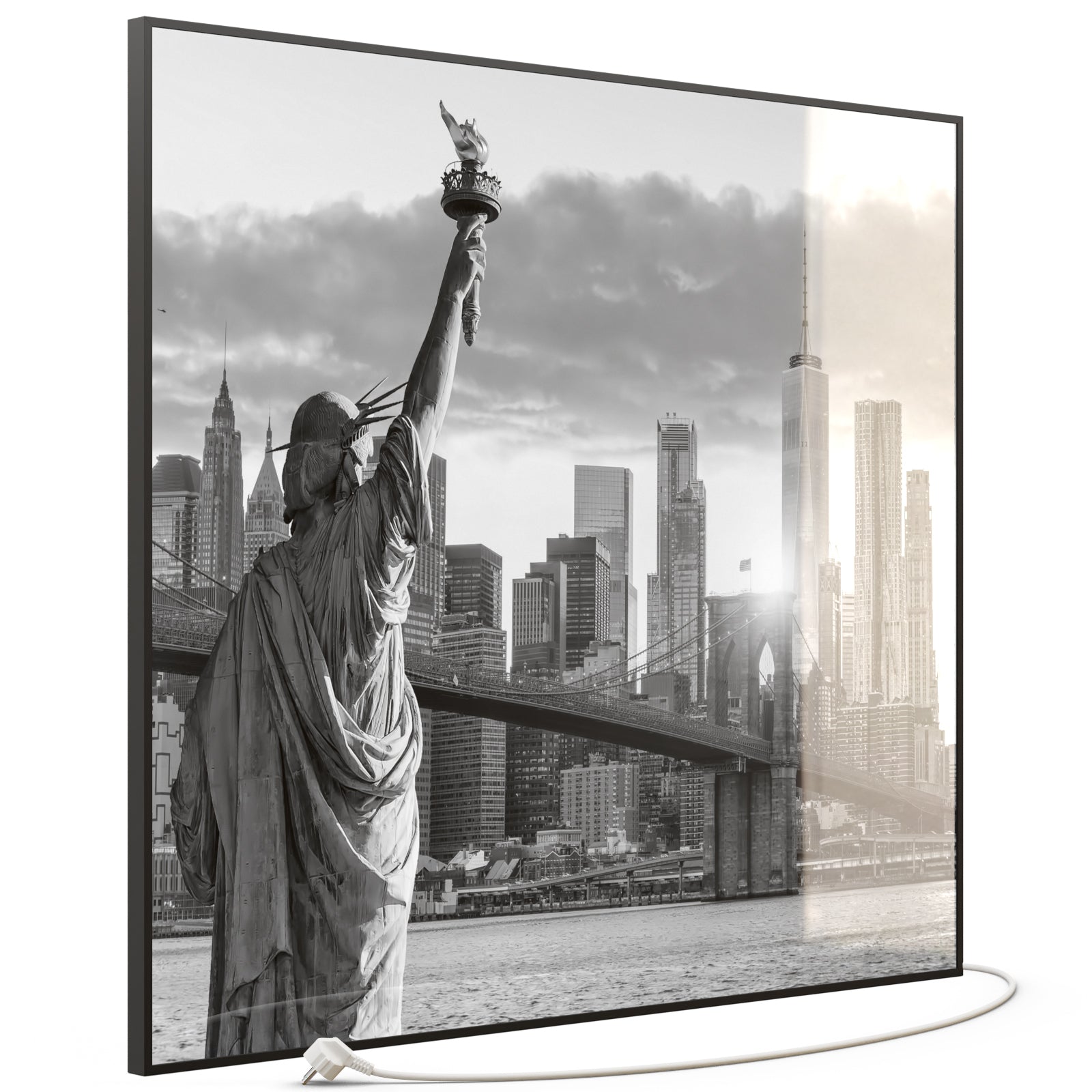 Glas Infrarotheizung 350-1200W Motiv 014 New York Freiheitsstatue