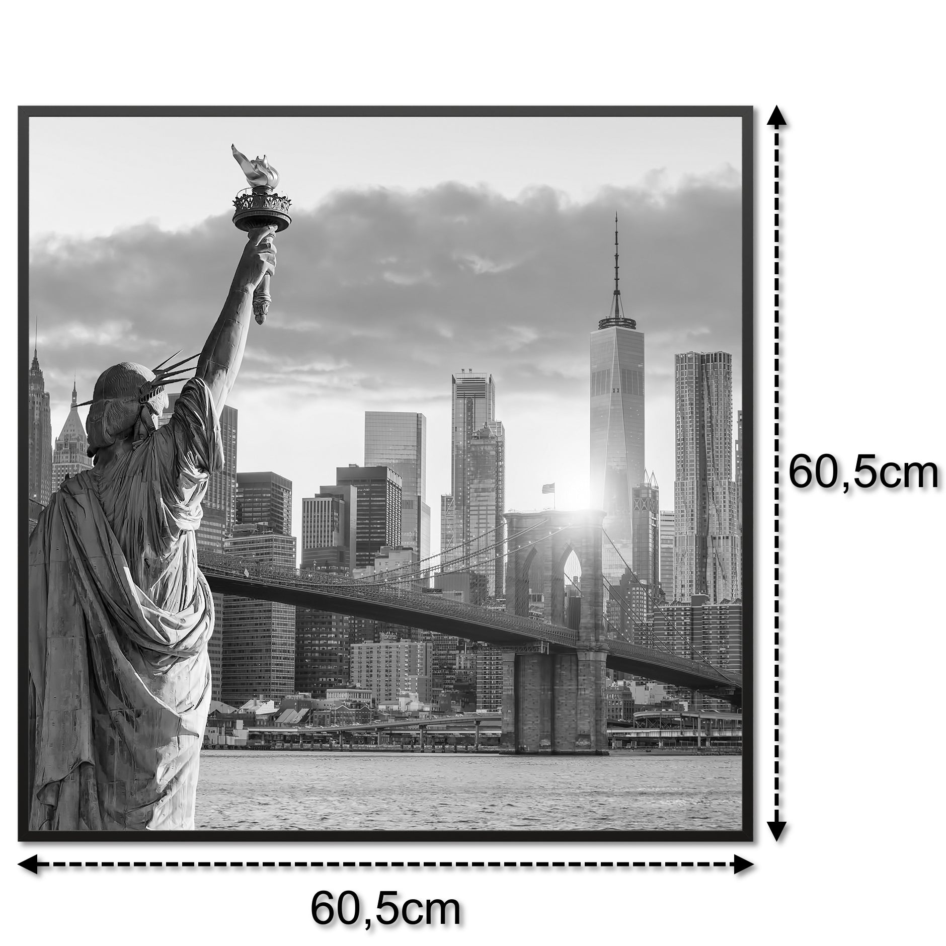 Glas Infrarotheizung 350-1200W Motiv 014 New York Freiheitsstatue