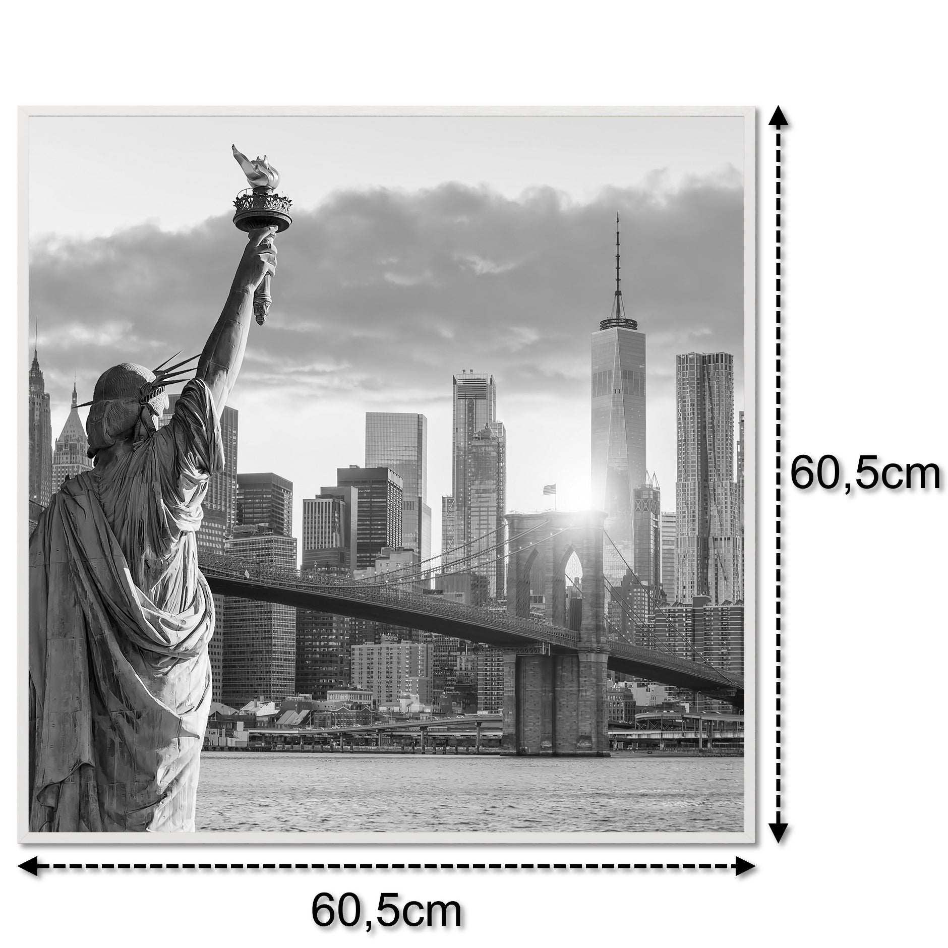 Glas Infrarotheizung 350-1200W Motiv 014 New York Freiheitsstatue