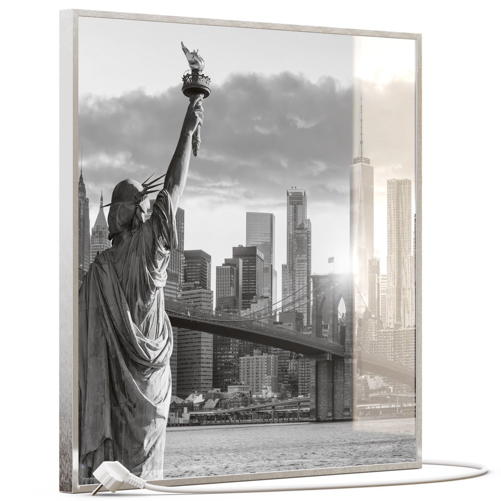 Glas Infrarotheizung 350-1200W Motiv 014 New York Freiheitsstatue