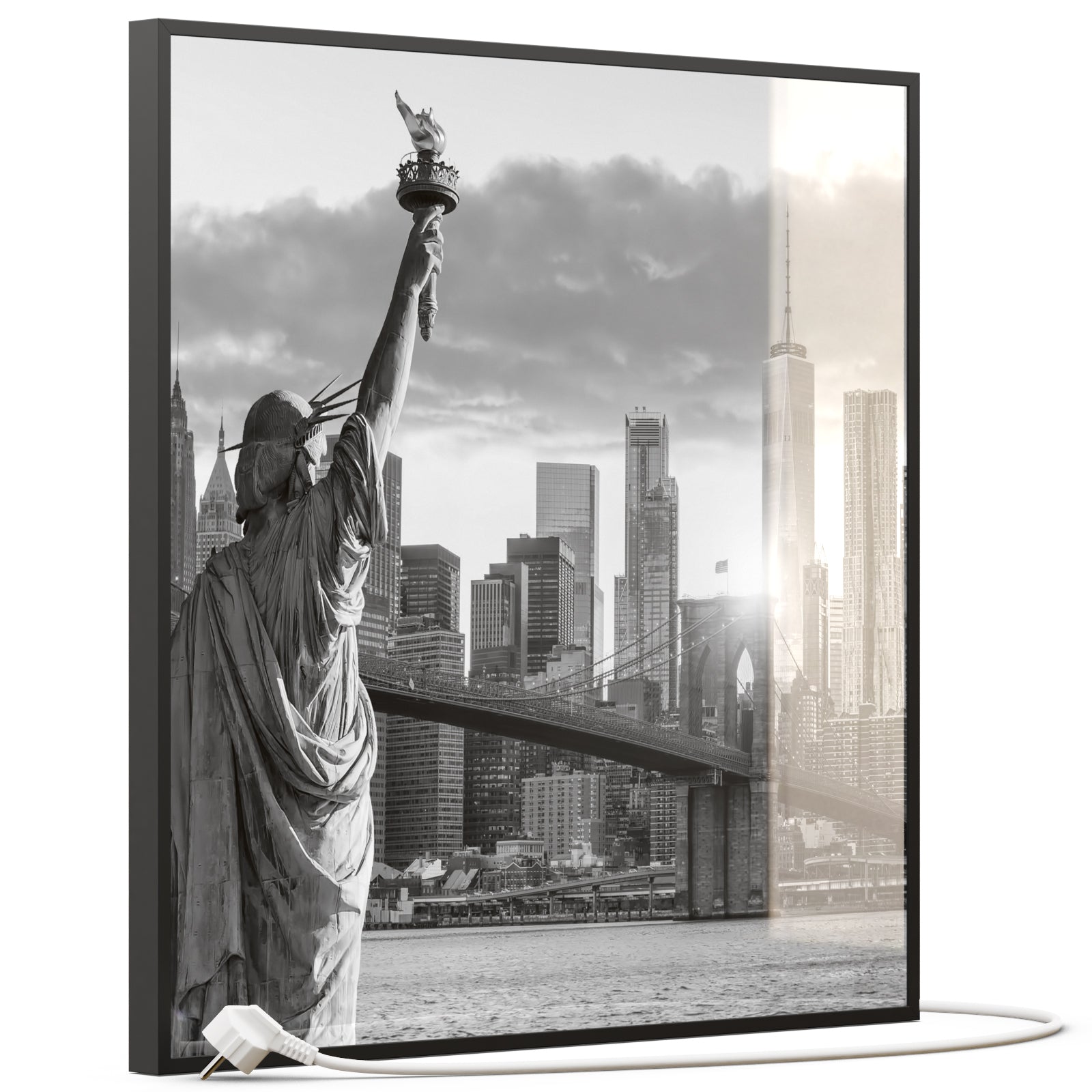 Glas Infrarotheizung 350-1200W Motiv 014 New York Freiheitsstatue