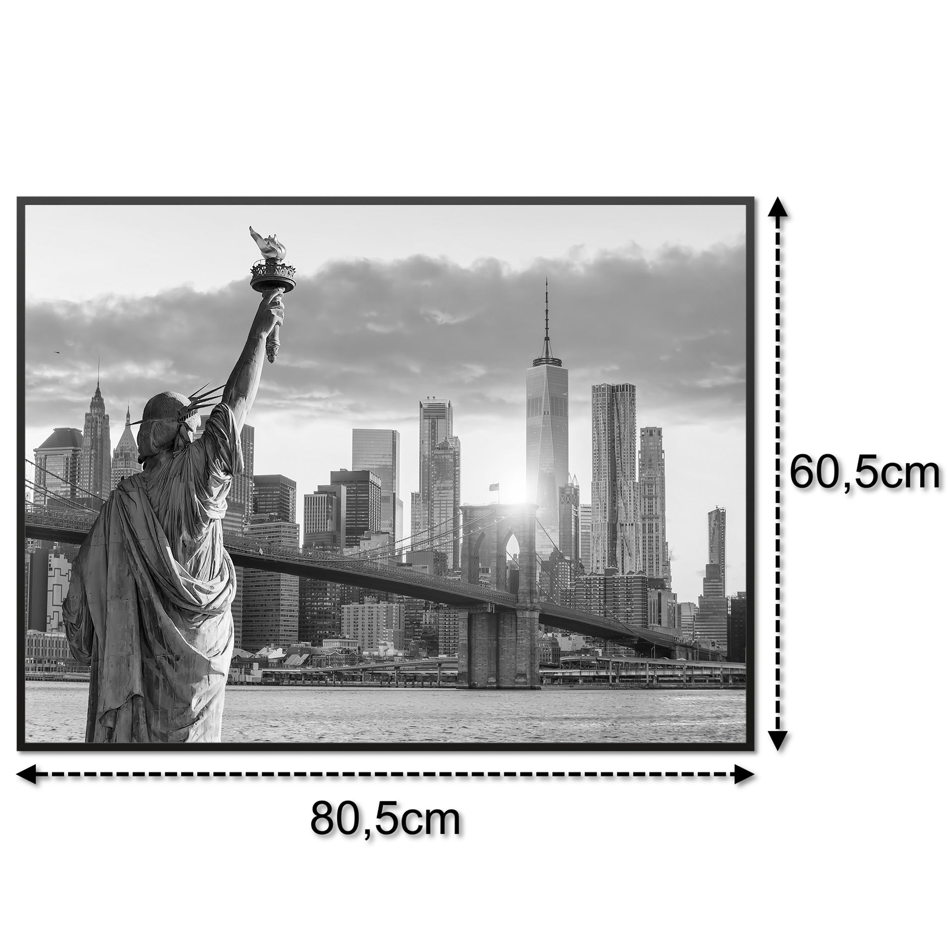 Glas Infrarotheizung 350-1200W Motiv 014 New York Freiheitsstatue