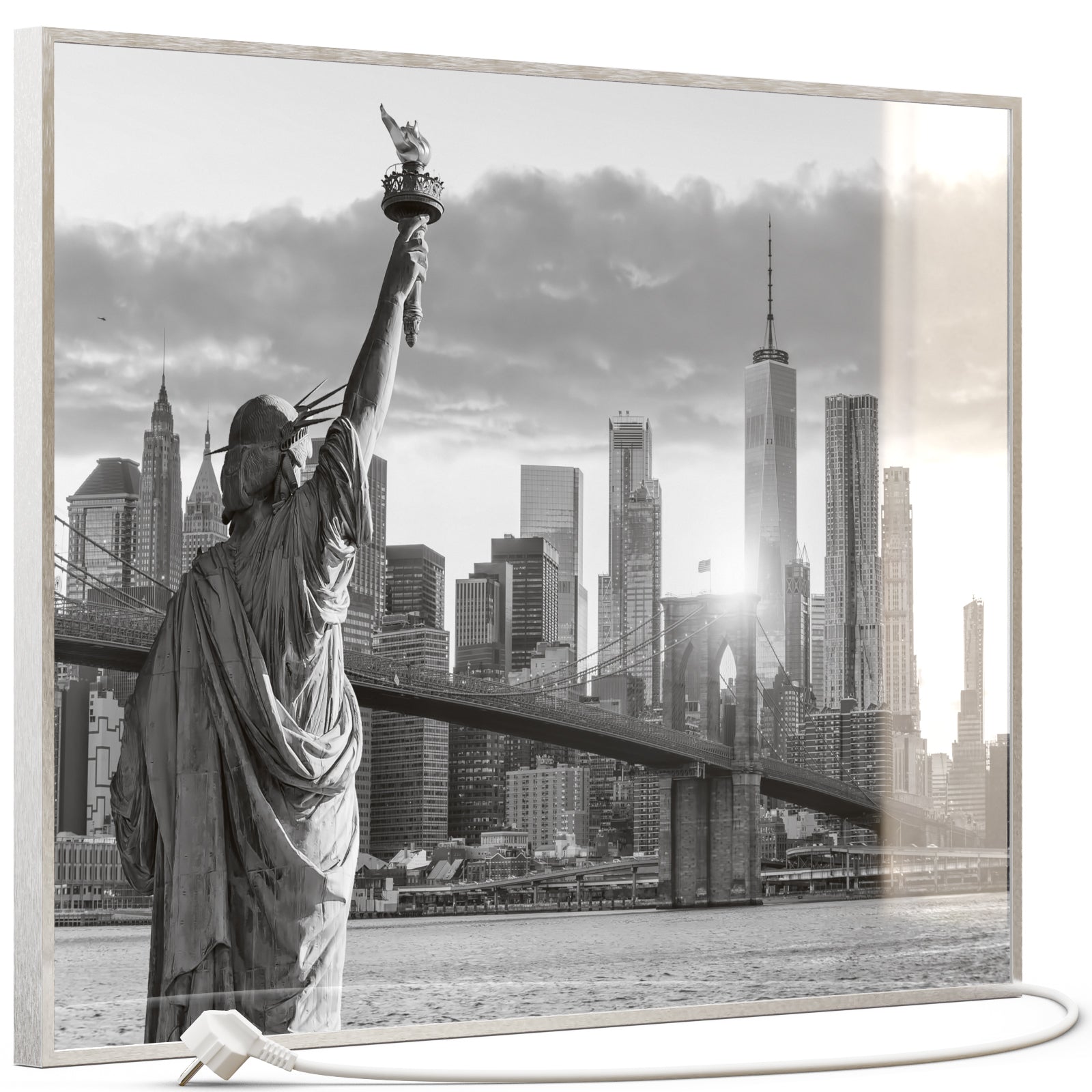 Glas Infrarotheizung 350-1200W Motiv 014 New York Freiheitsstatue