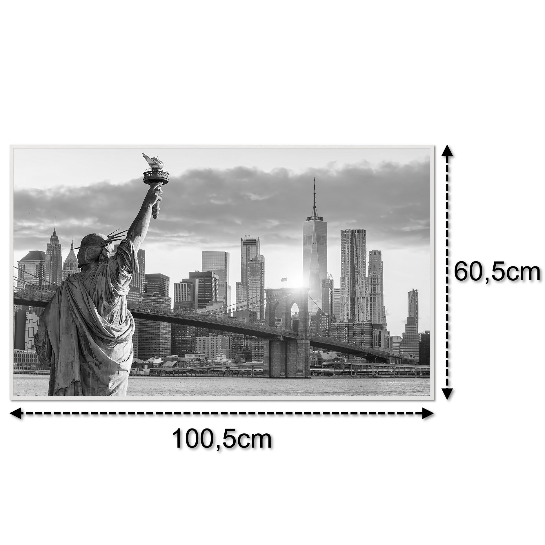 Glas Infrarotheizung 350-1200W Motiv 014 New York Freiheitsstatue