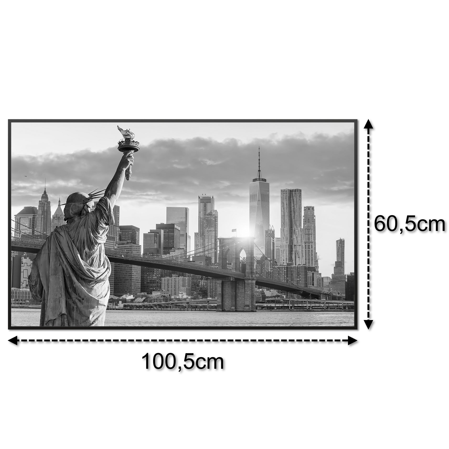 Glas Infrarotheizung 350-1200W Motiv 014 New York Freiheitsstatue