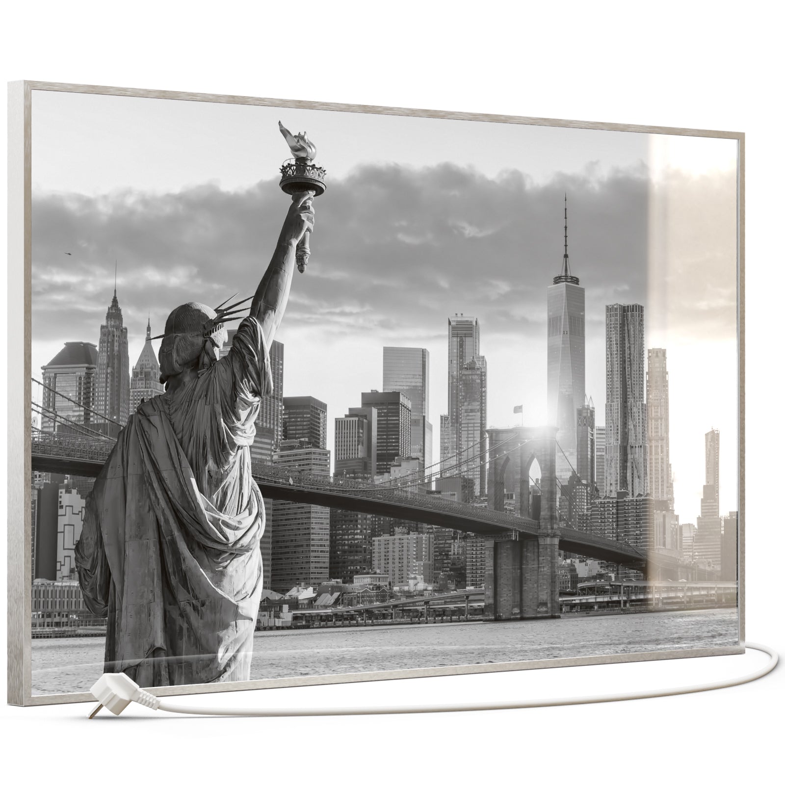 Glas Infrarotheizung 350-1200W Motiv 014 New York Freiheitsstatue