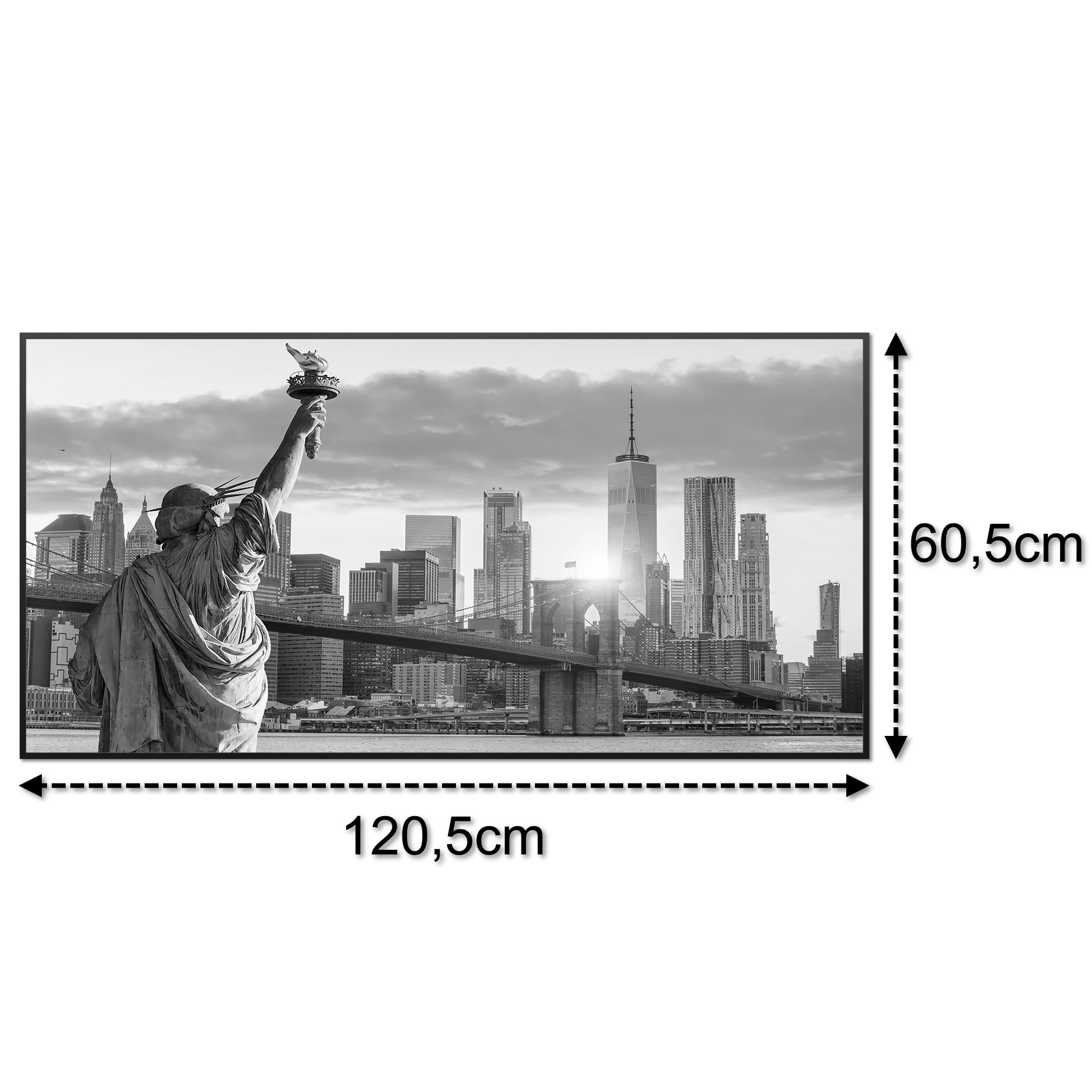 Glas Infrarotheizung 350-1200W Motiv 014 New York Freiheitsstatue