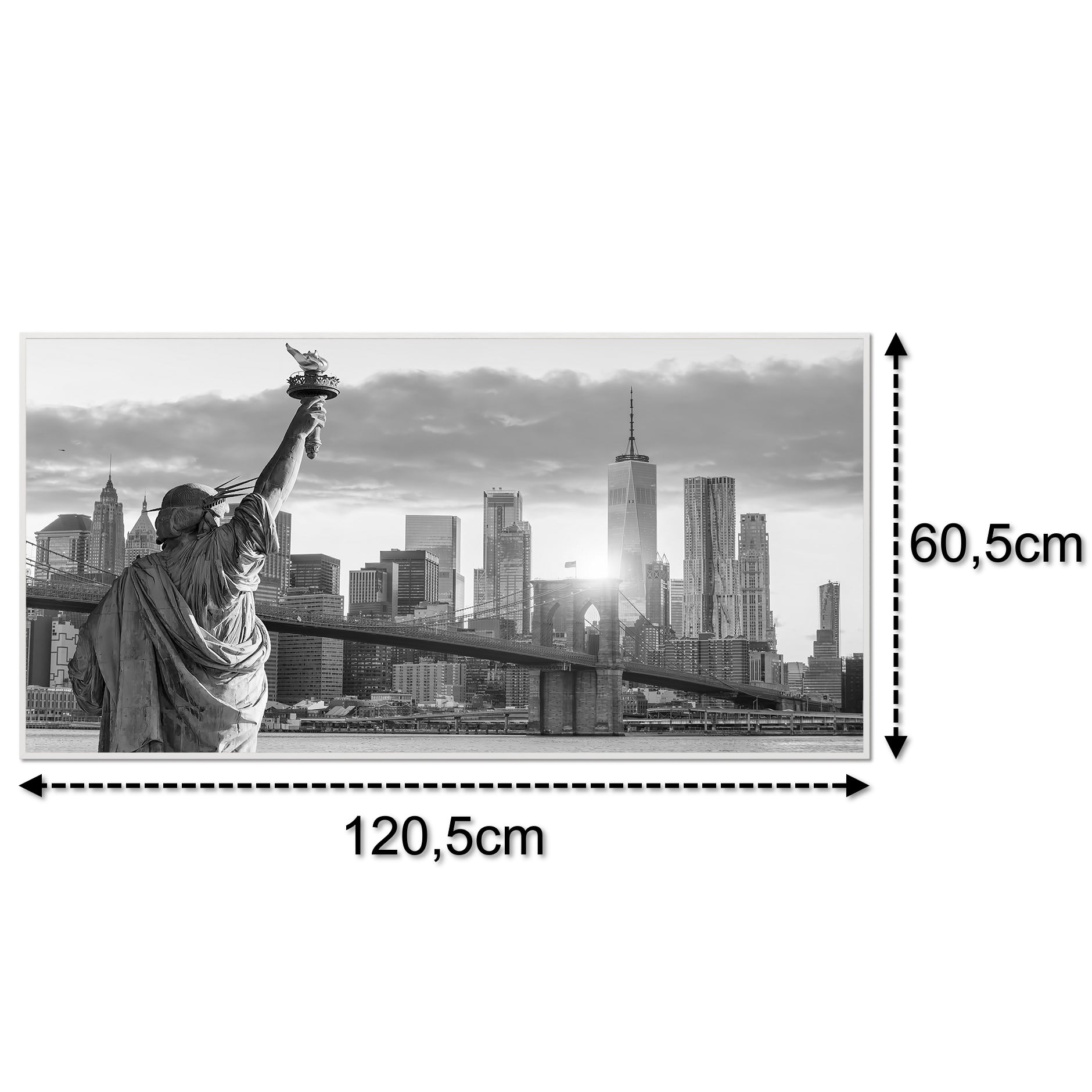 Glas Infrarotheizung 350-1200W Motiv 014 New York Freiheitsstatue