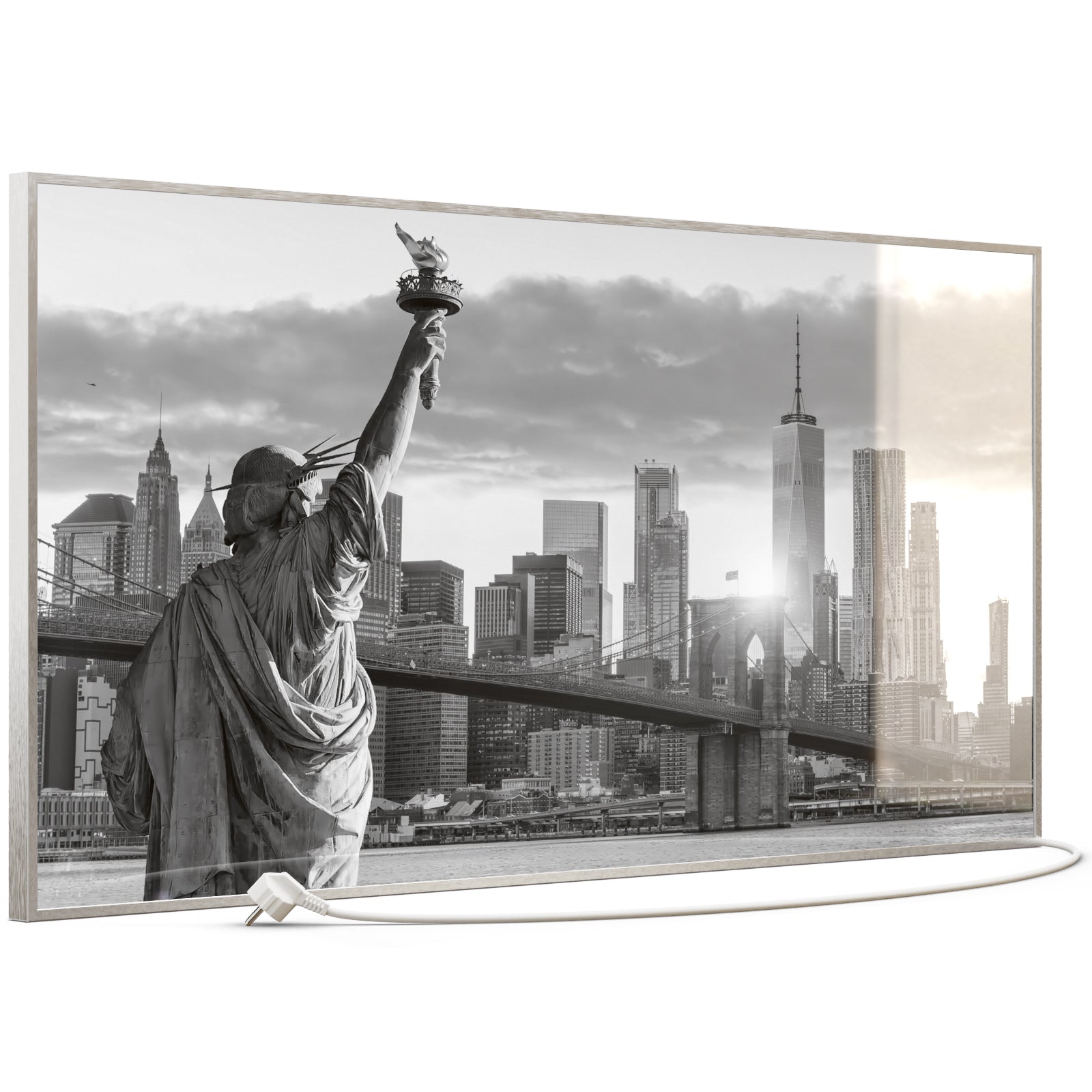 Glas Infrarotheizung 350-1200W Motiv 014 New York Freiheitsstatue