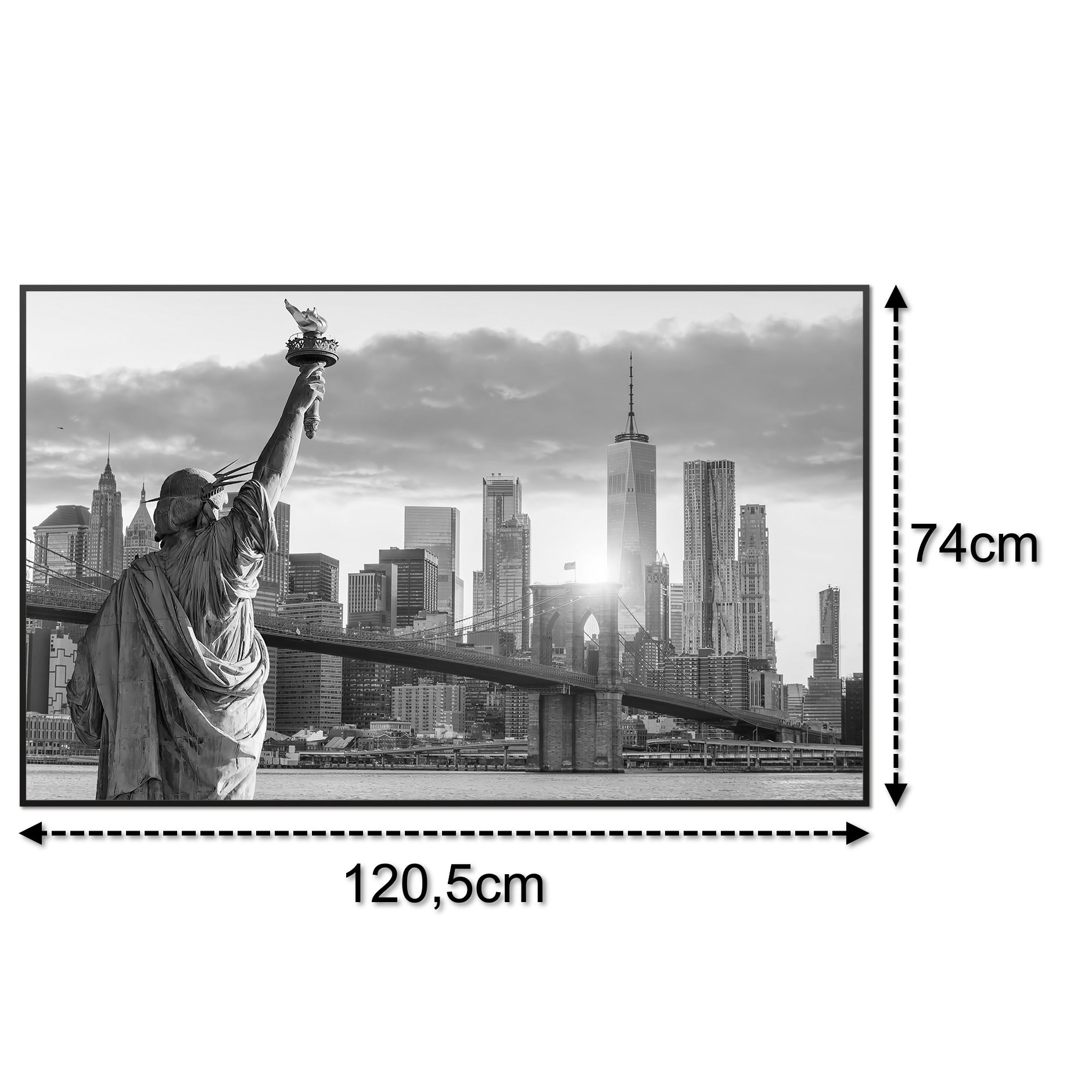 Glas Infrarotheizung 350-1200W Motiv 014 New York Freiheitsstatue