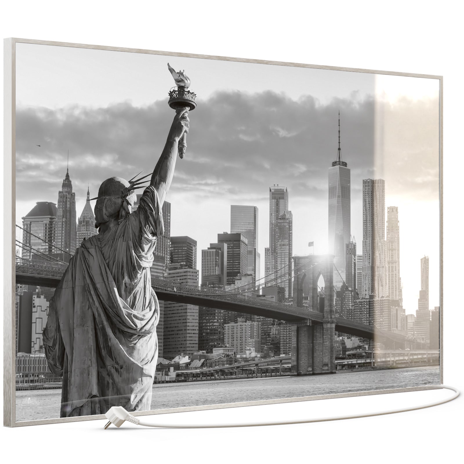 Glas Infrarotheizung 350-1200W Motiv 014 New York Freiheitsstatue