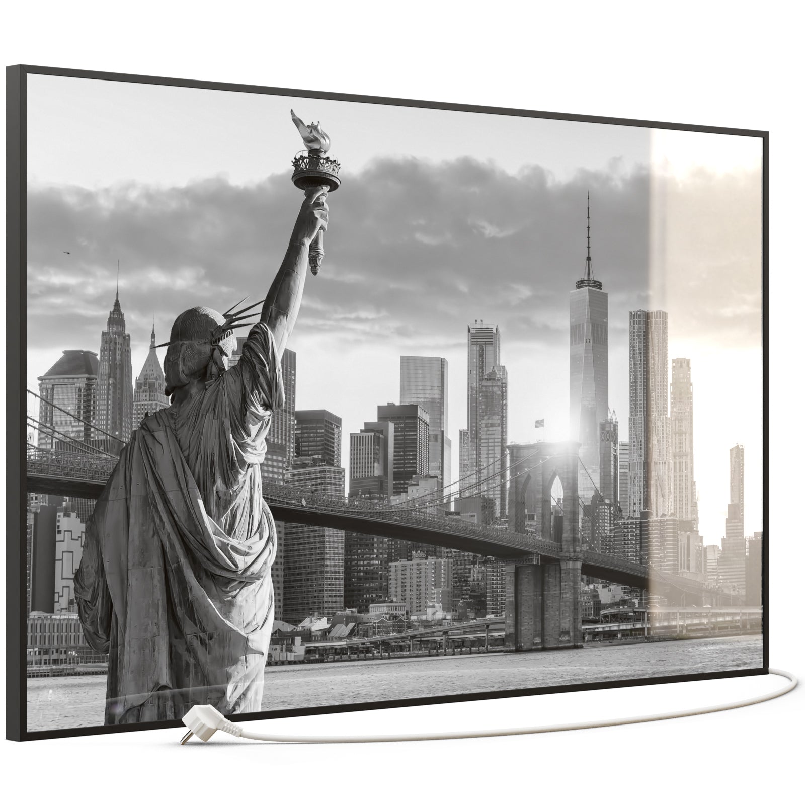 Glas Infrarotheizung 350-1200W Motiv 014 New York Freiheitsstatue