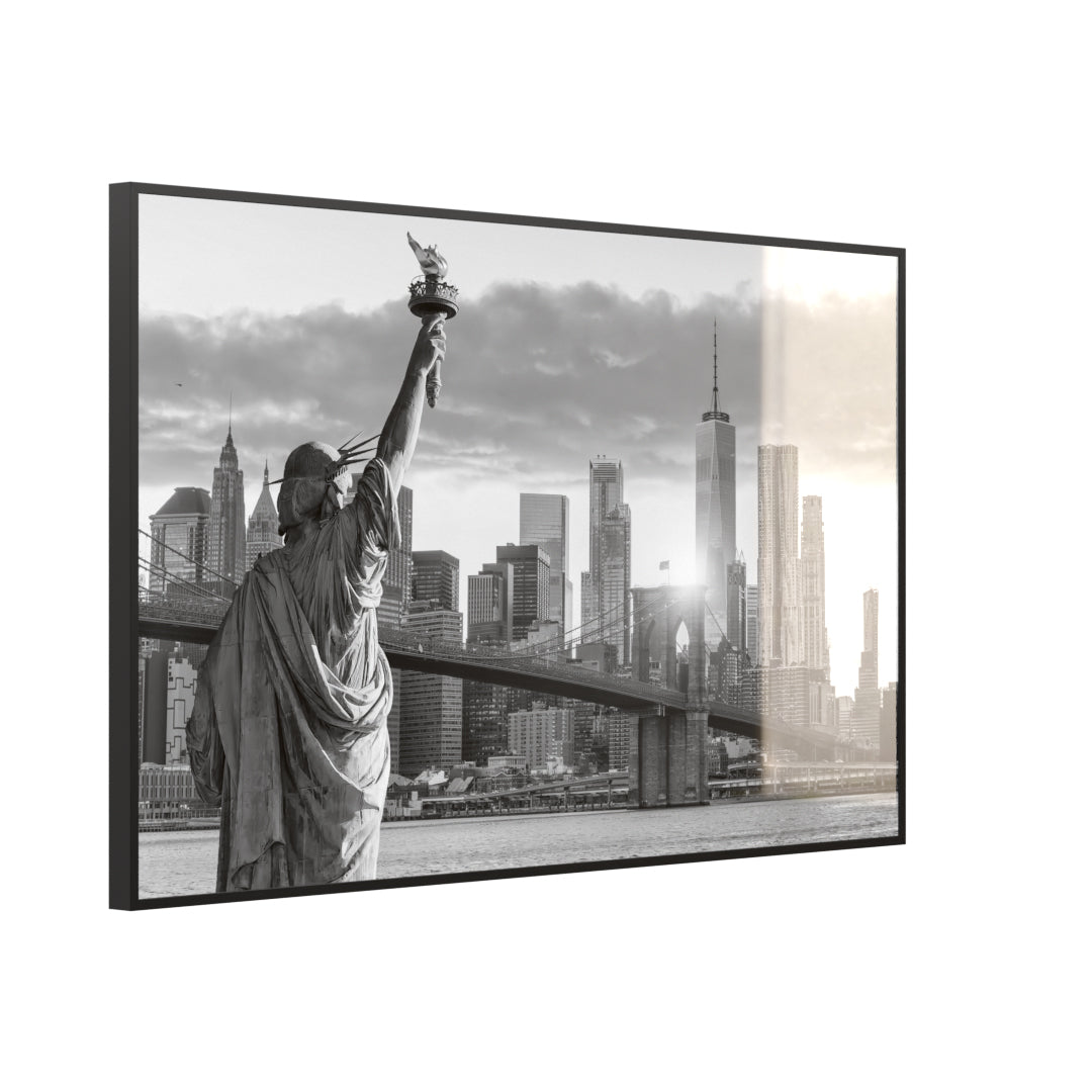 Glas Infrarotheizung 350-1200W Motiv 014 New York Freiheitsstatue