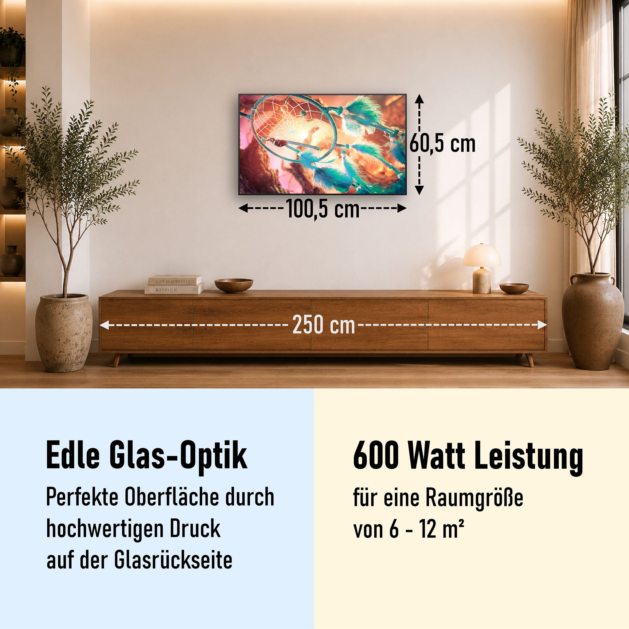Glas Infrarotheizung 350-1200W Motiv 015 Traumfänger