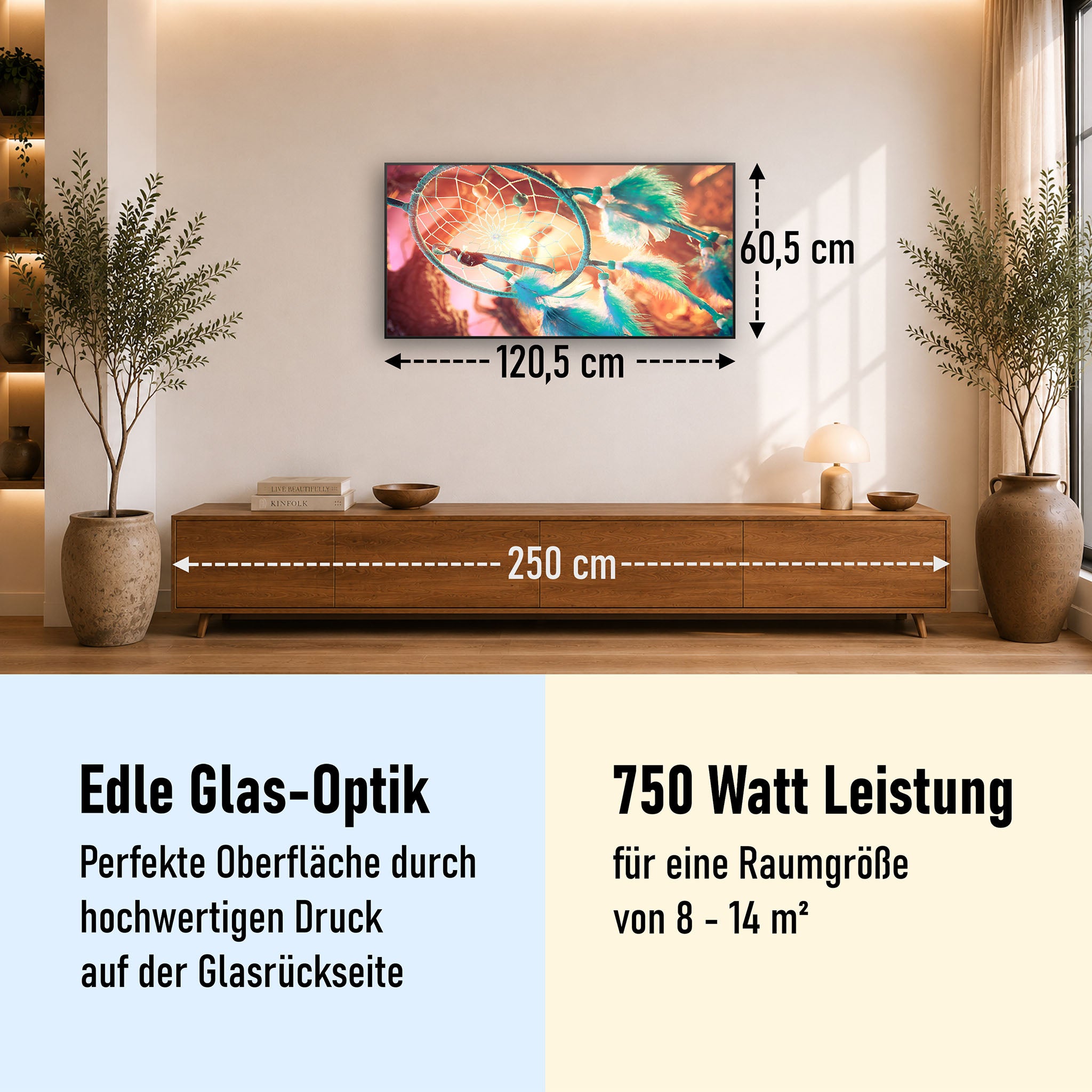 Glas Infrarotheizung 350-1200W Motiv 015 Traumfänger