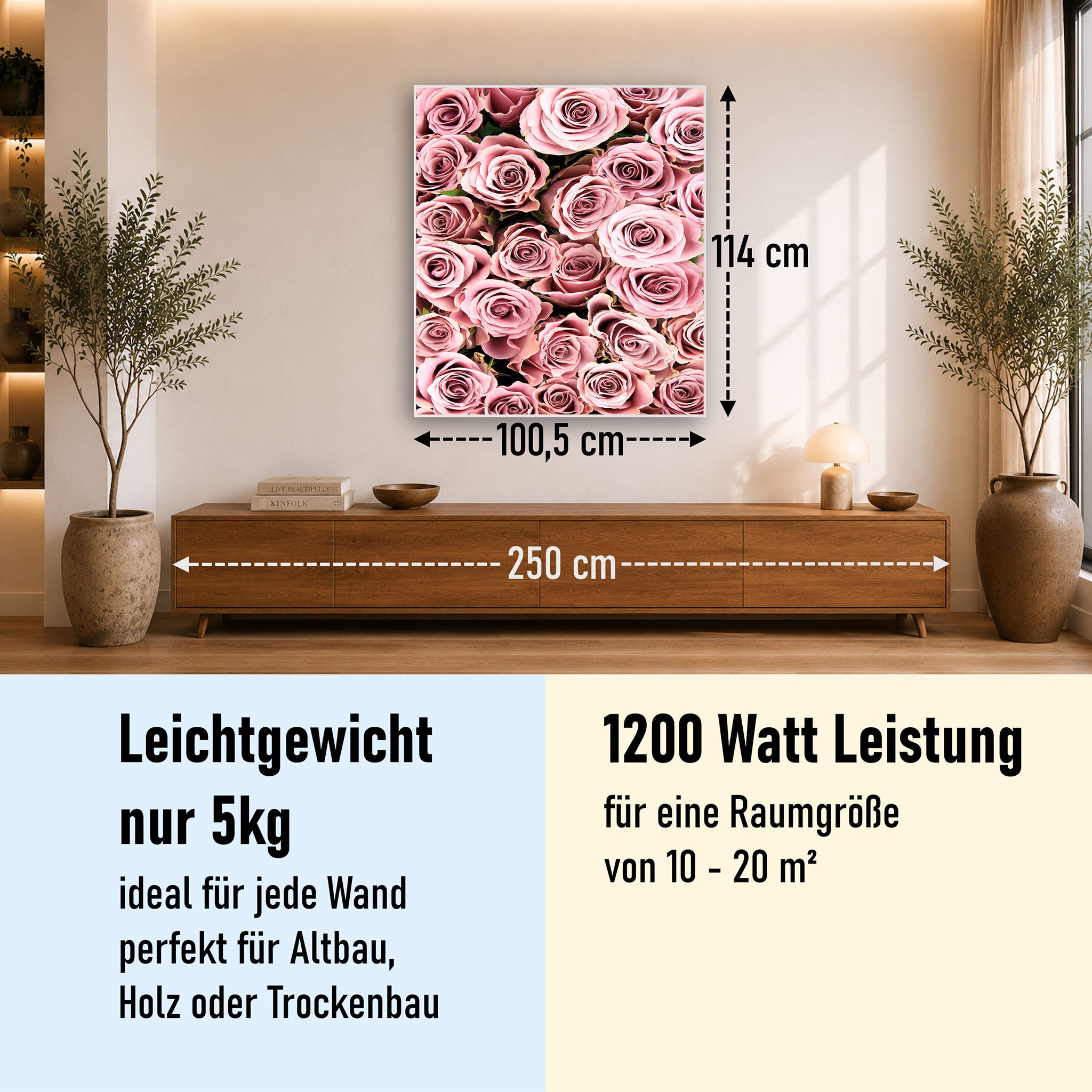 Bild Infrarotheizung 350-1200W Motiv 021H Rosenstrauß