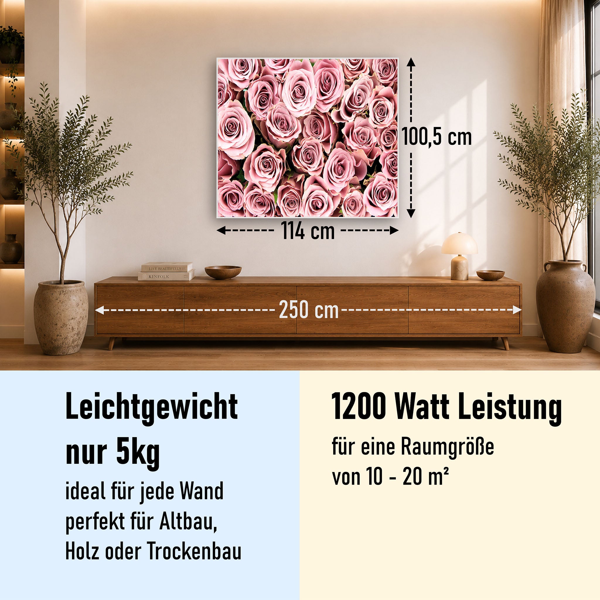 Bild Infrarotheizung 350-1200W Motiv 021 Rosenstrauß