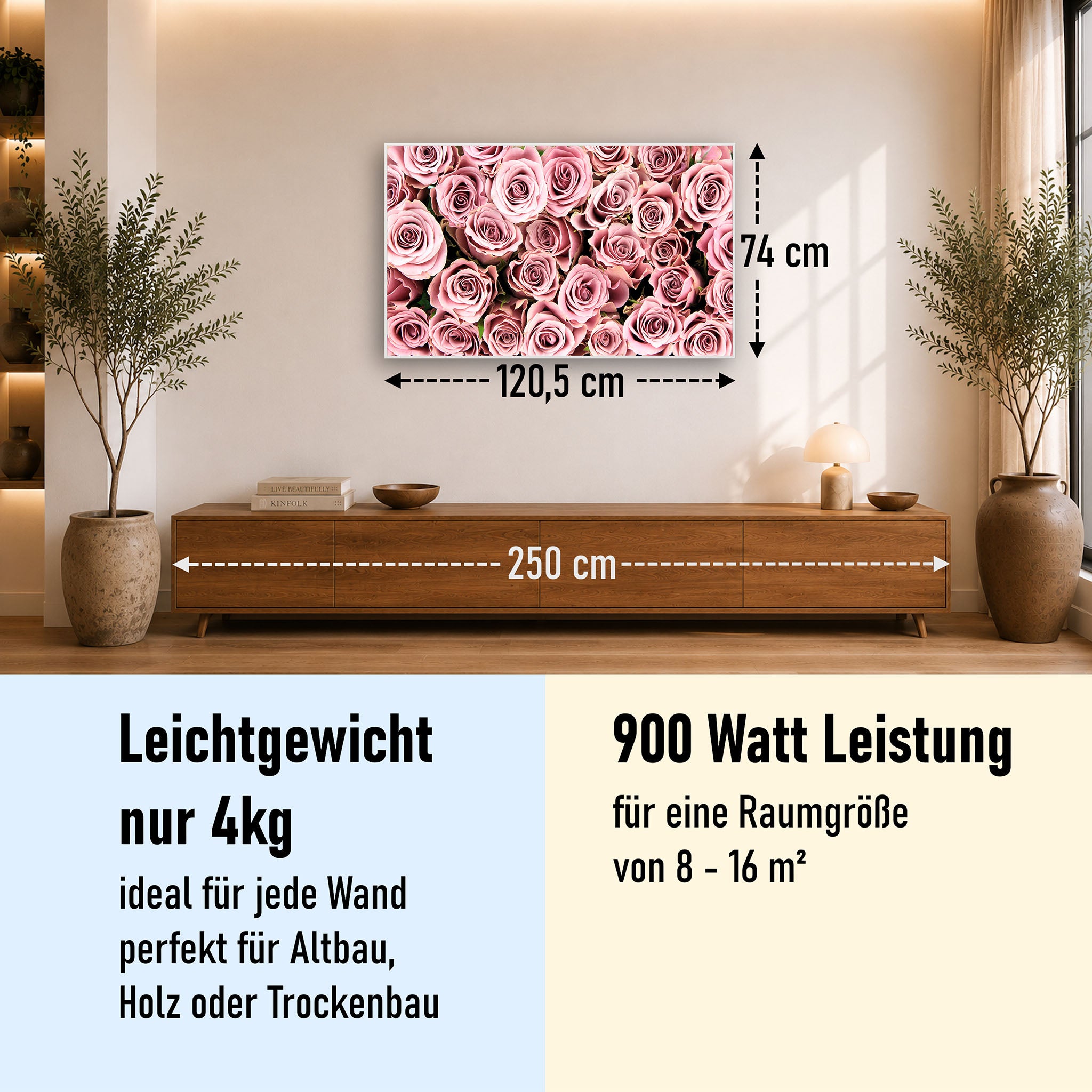 Bild Infrarotheizung 350-1200W Motiv 021 Rosenstrauß