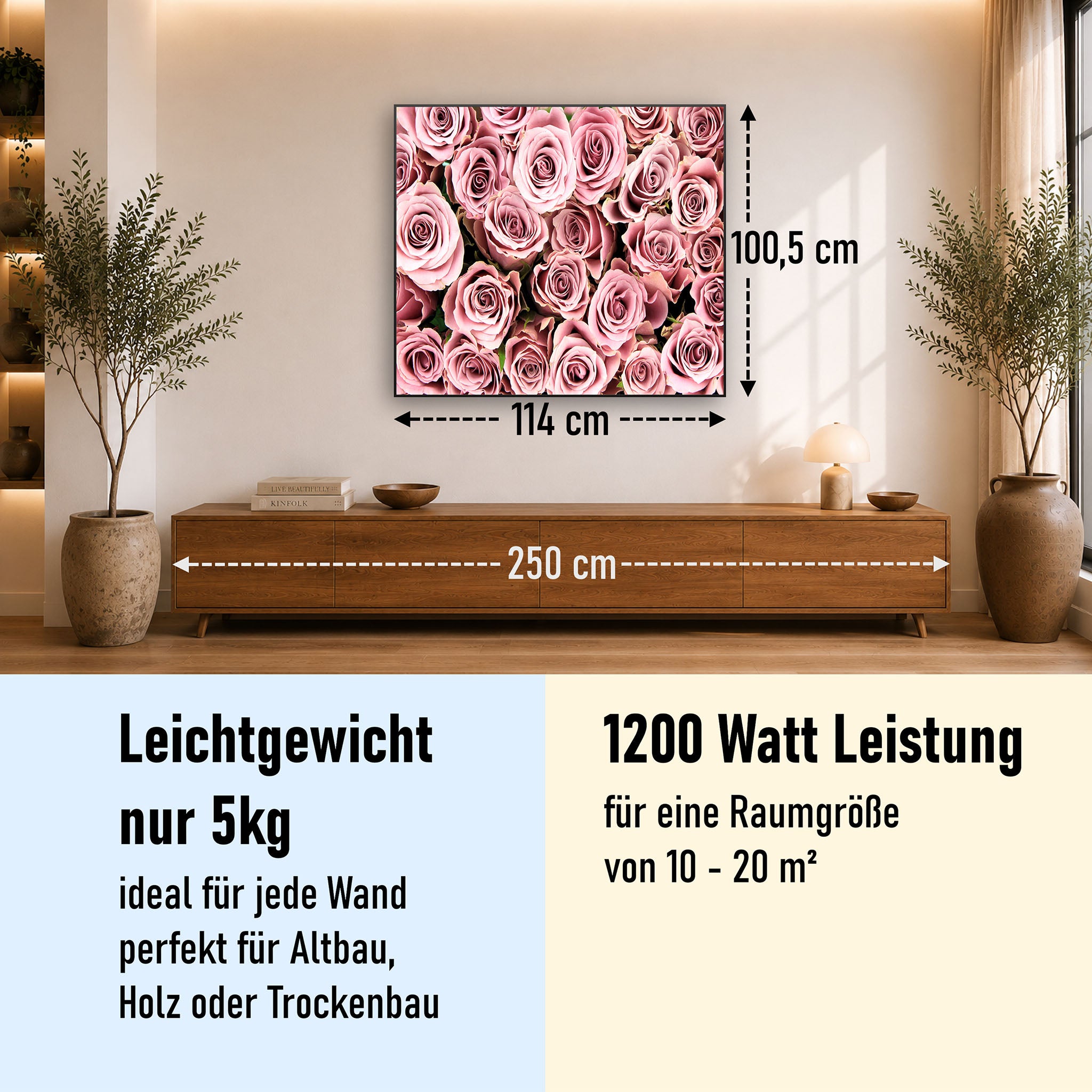 Bild Infrarotheizung 350-1200W Motiv 021 Rosenstrauß