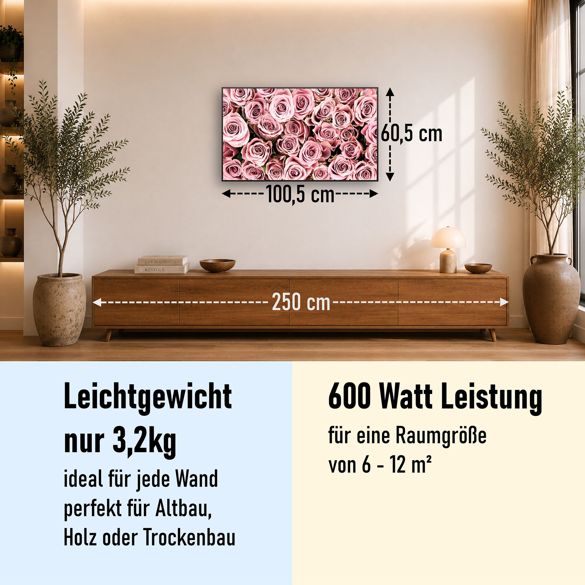 Bild Infrarotheizung 350-1200W Motiv 021 Rosenstrauß
